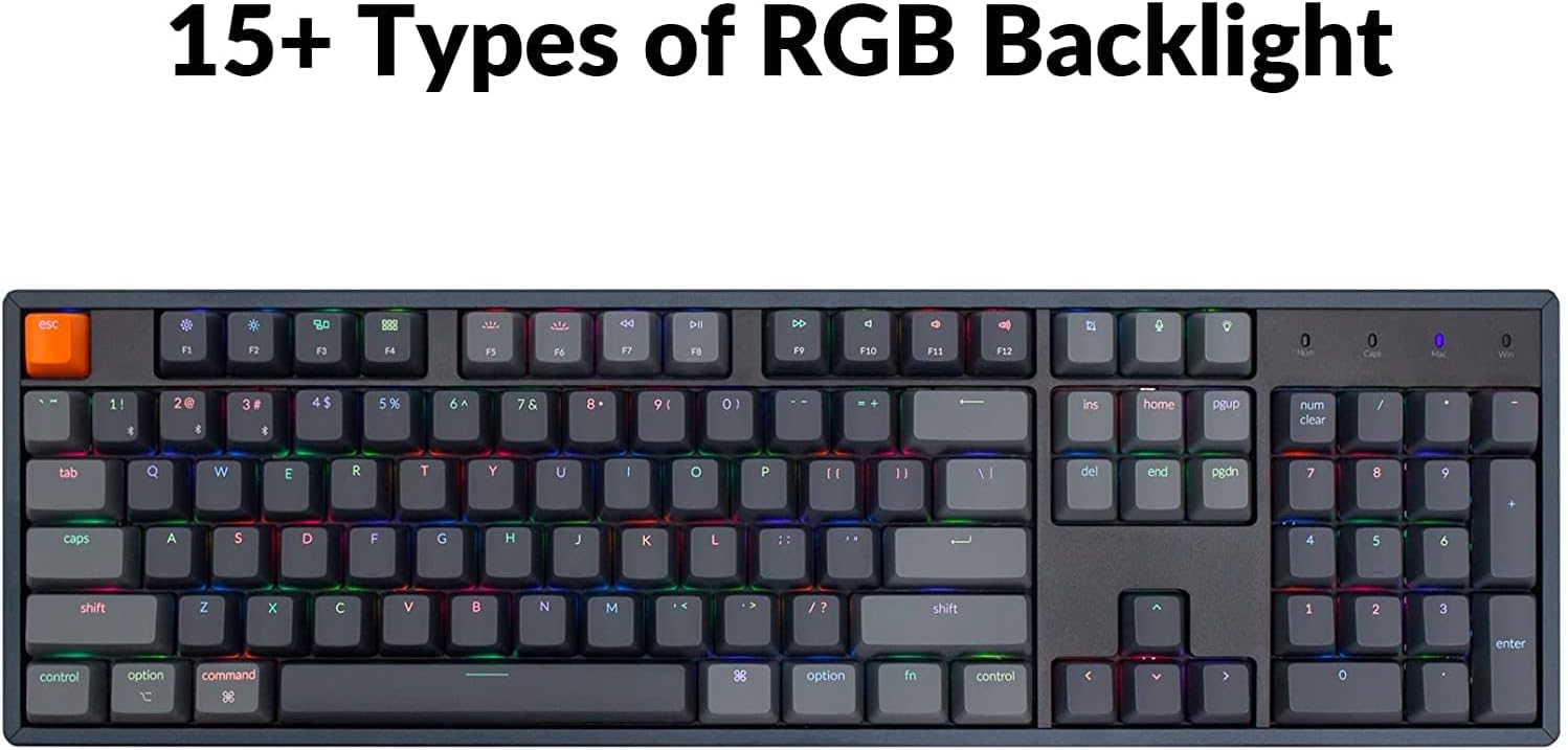 NEW! Keychron K10 RGB Full Size Layout Hot-Swappable Mechanical Keyboard - Aluminum Frame
