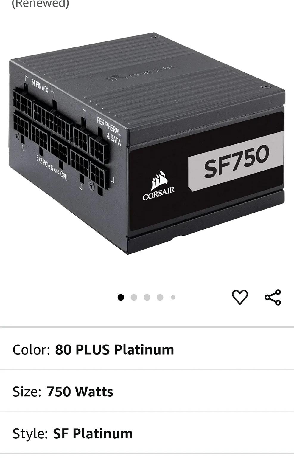 Corsair SF750 SFX 80 PLUS PLATINUM POWER SUPPLY