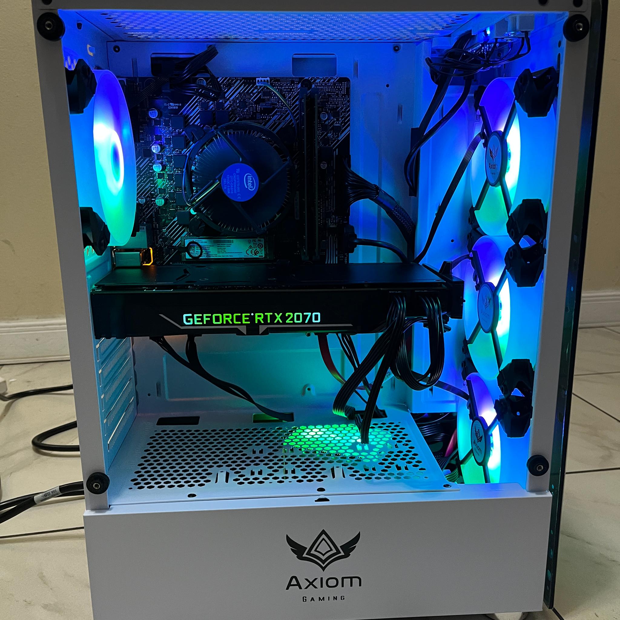 🔥RTX 2070, Intel i5-10400, 12GB RAM, 870 GB Storage, High Performance RGB Gaming PC w/ Remote