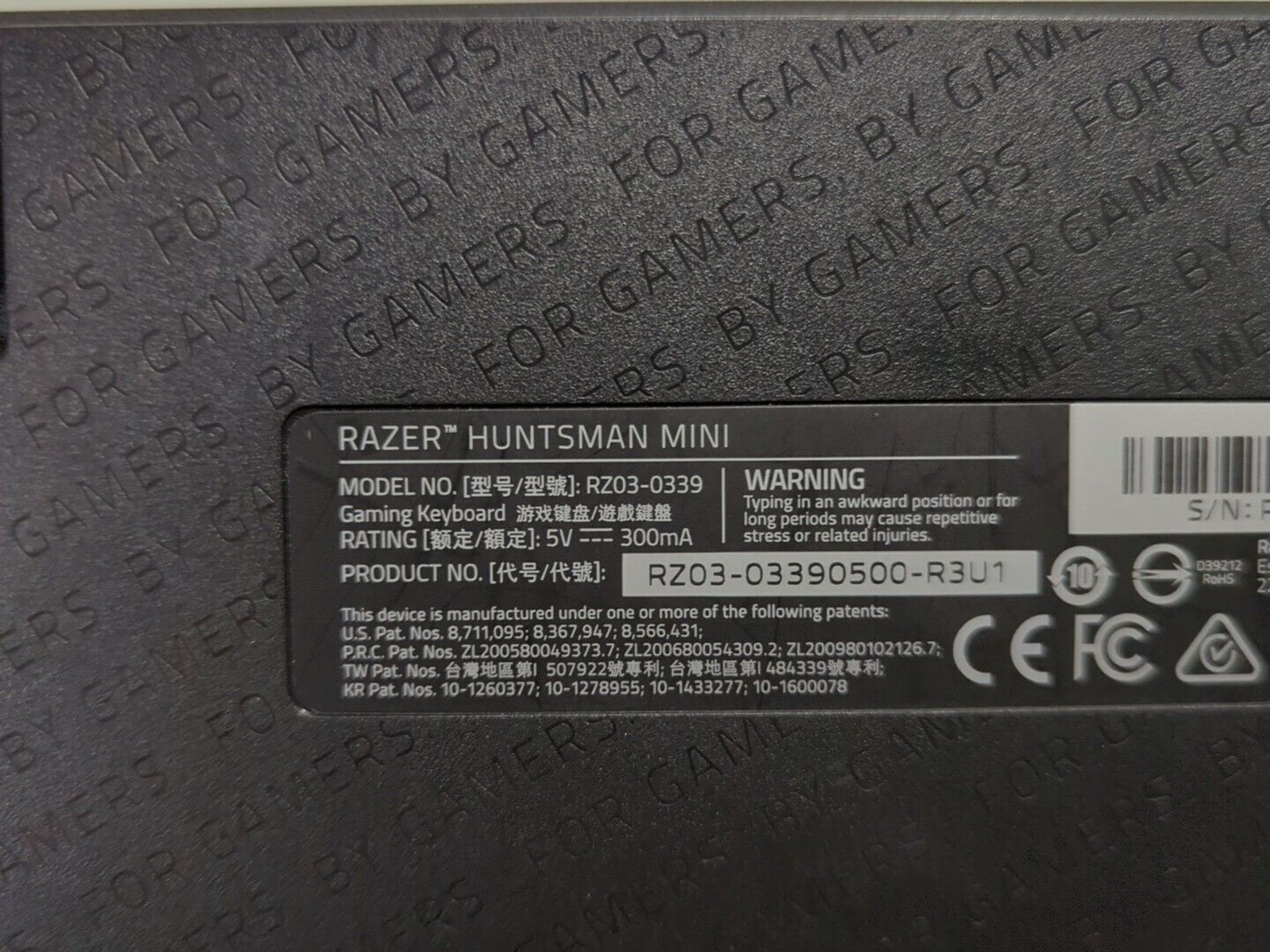 Razer Huntsman Mini 60% Gaming Keyboard: Fast Keyboard Switches - Linear Optical Switches