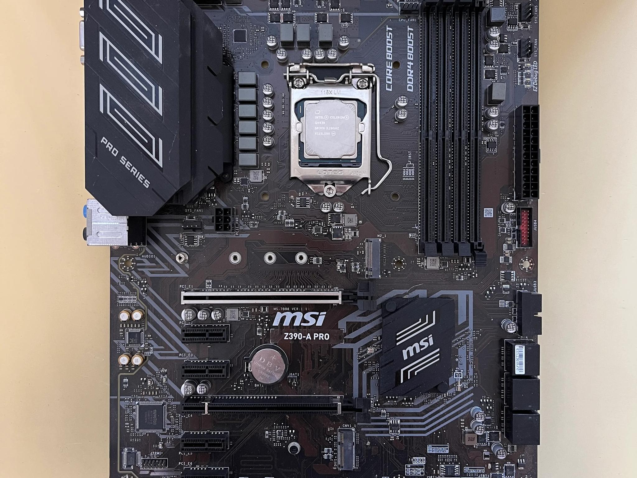 Intel G4930 + MSI Z390 A Pro combo