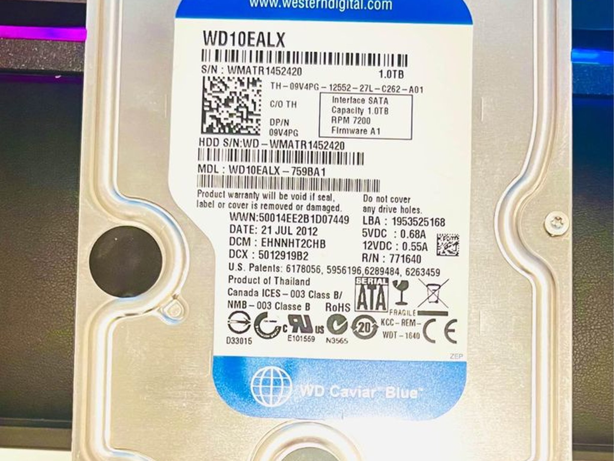 WD 1 TB HDD 7200RPM for Sale 3.5 inch