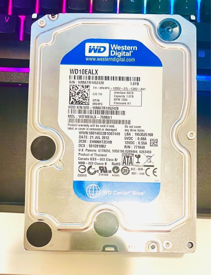 WD 1 TB HDD 7200RPM for Sale 3.5 inch