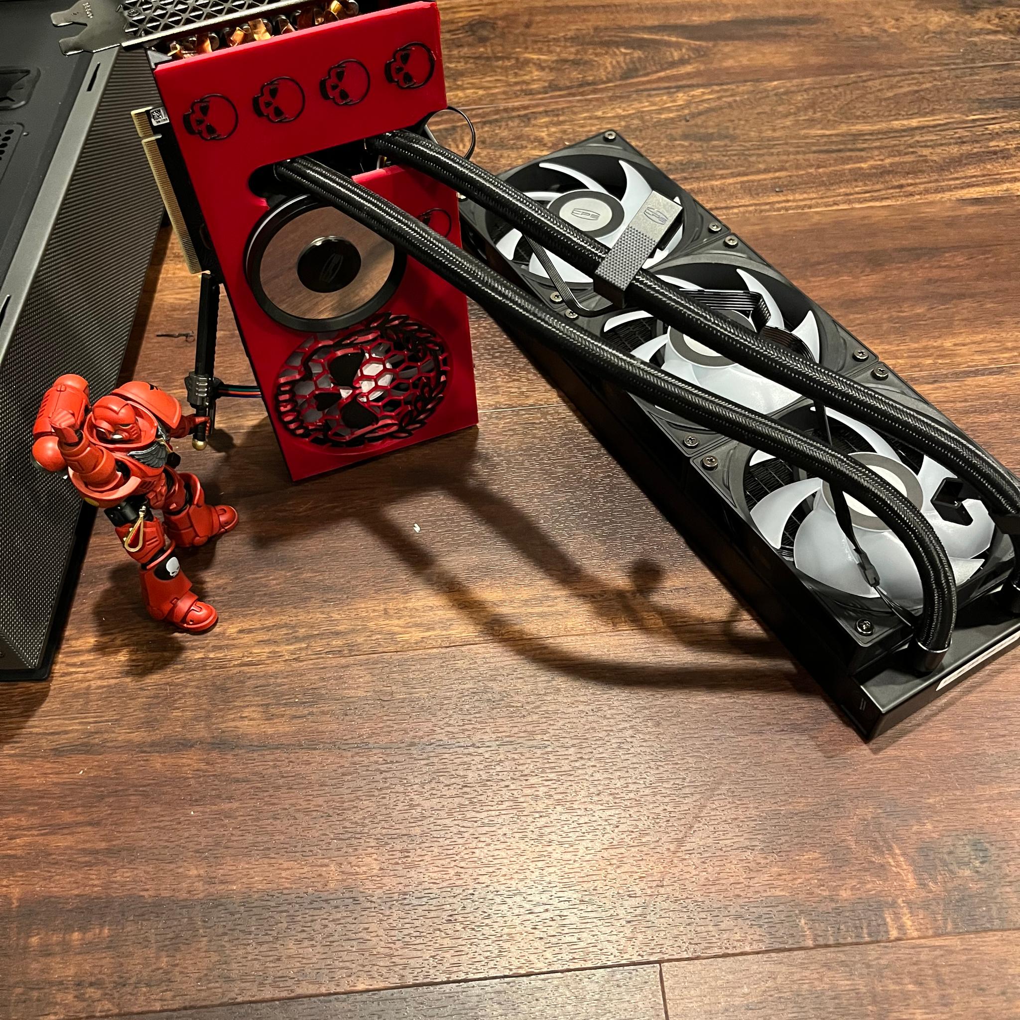 GRIMDARK RTX3080 7600X3D 32GB DDR5 PC w/ Warhammer 40K Action Figure - Dual AIO Watercooled - UNIQUE