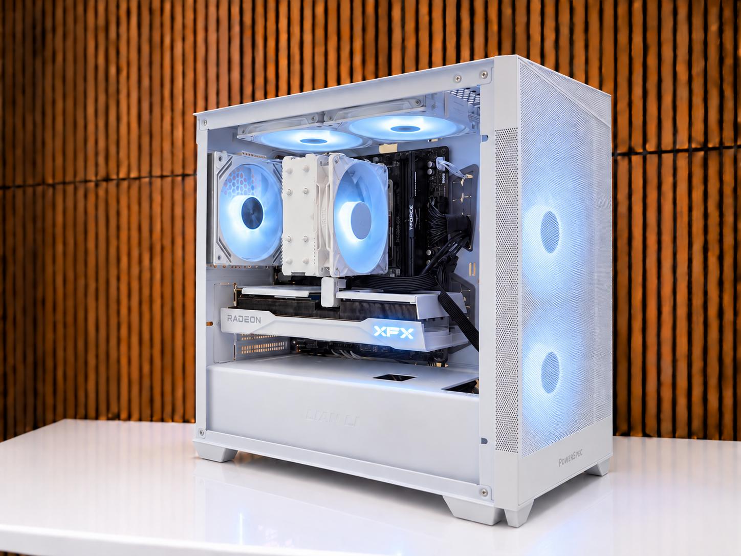 Whiteout v1 Gaming PC | 9060XT 16GB💻| DDR5| 16GB RAM | WiFi/BT | Windows 11 | 1TB