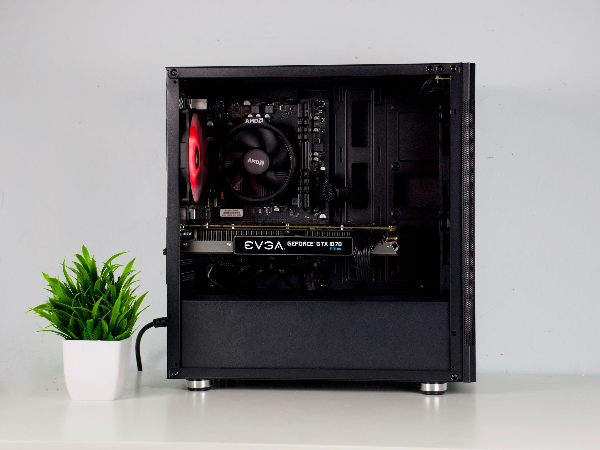 🟥⬛Black Gaming PC – GTX 1070 8G, Ryzen 5 2600, 16GB RAM, 500GB SSD - WiFi ⬛🟥