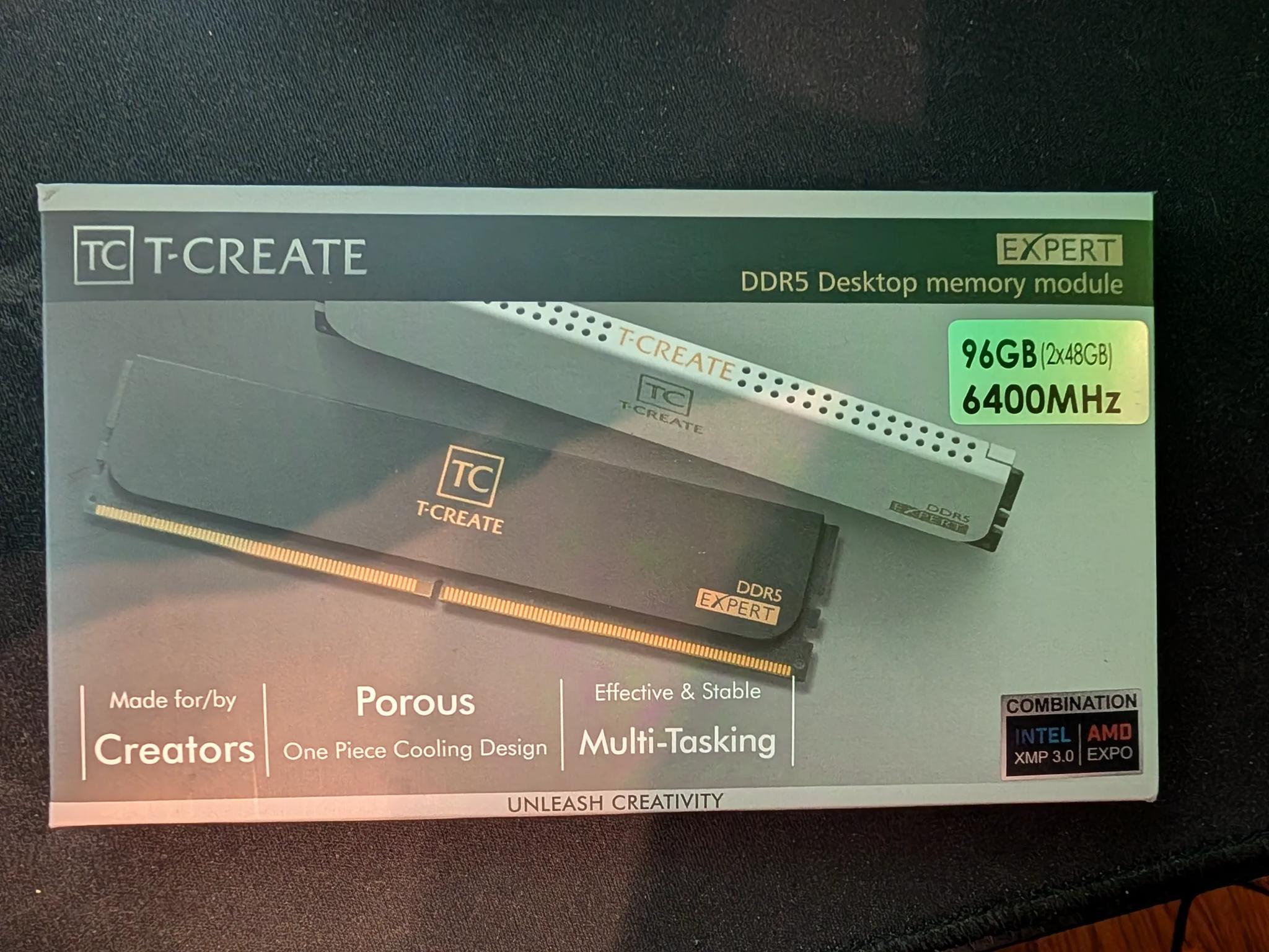 Team Group -T-Create DDR5 Ram 96GB kit Black