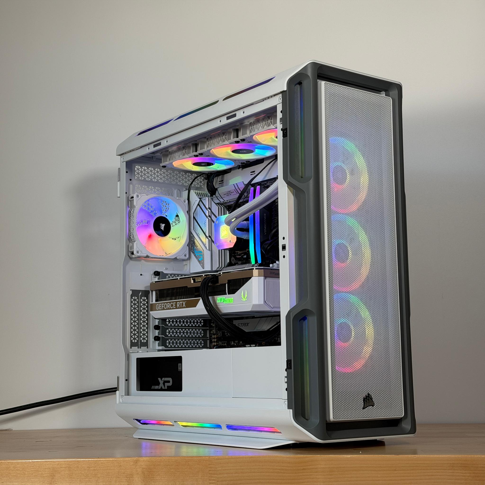 RTX 5080 Whiteout 9800x3d Gaming PC 96gb DDR5 Gen 5 2tb nvme ssd