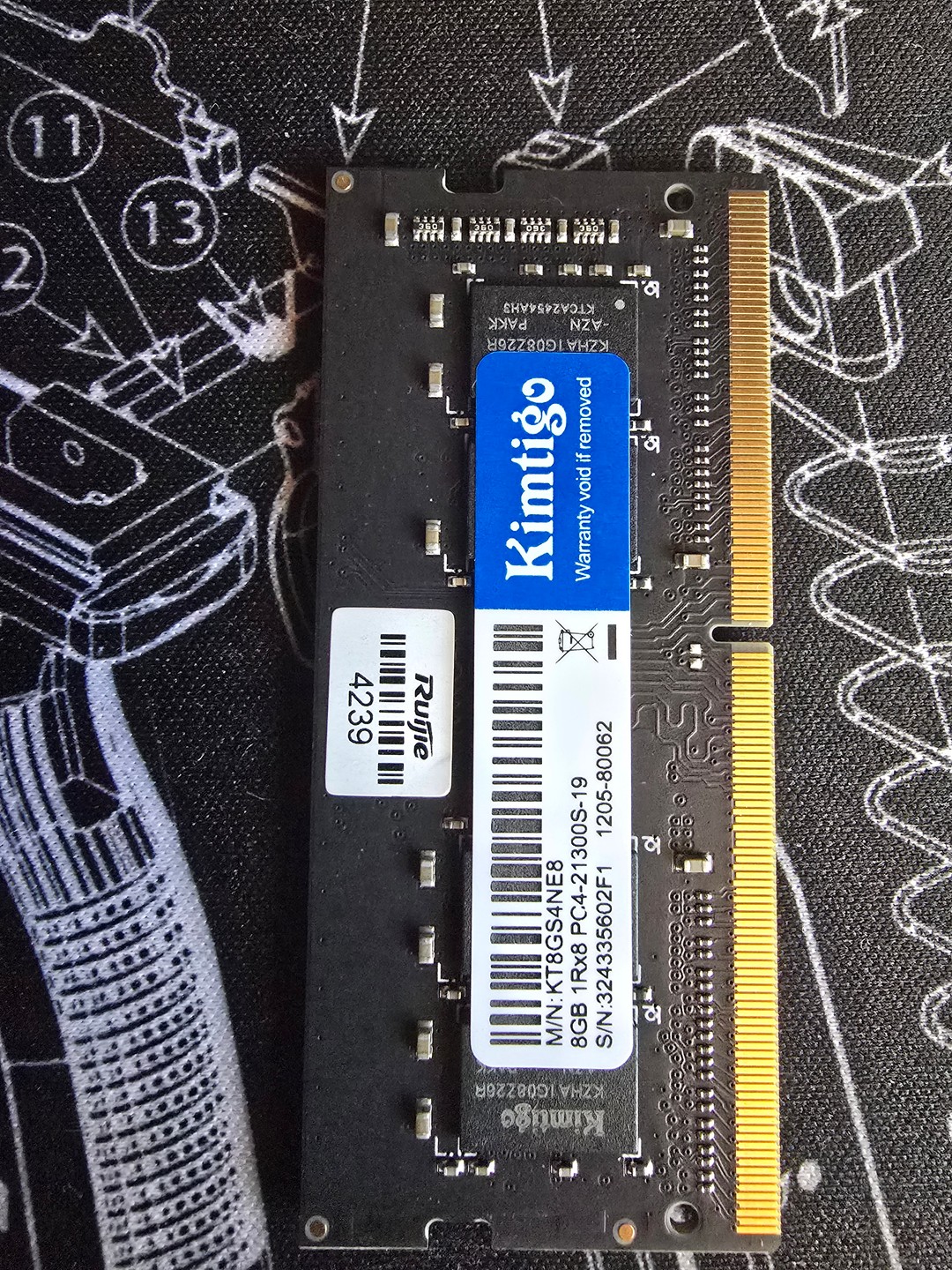 Kimtigo KT8GS4NE8 8GB DDR4 SO-DIMM RAM module 2666 MHz PC4-21300