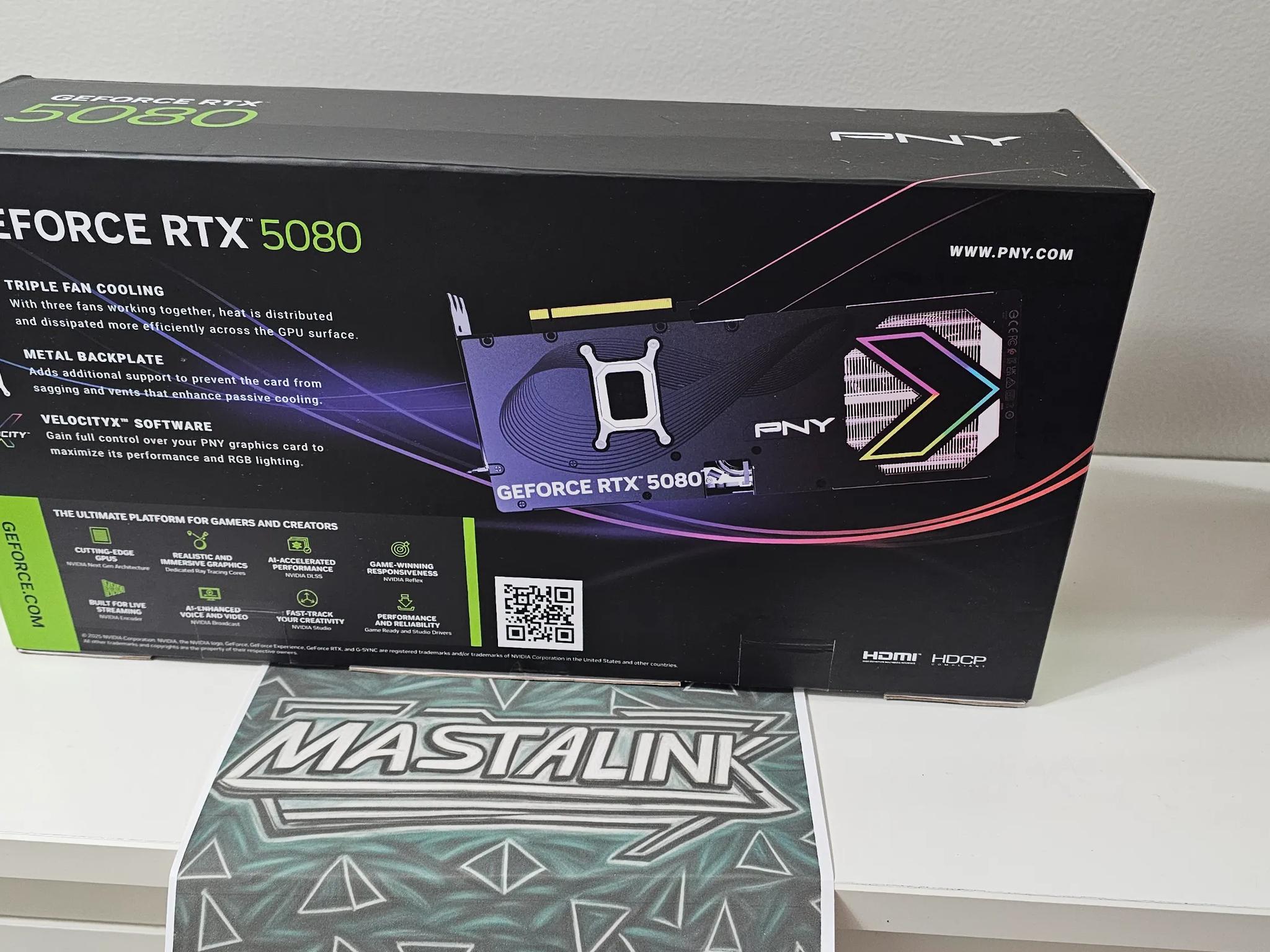 PNY GeForce RTX 5080 EPIC-X ARGB 16GB OC Triple Fan GPU New