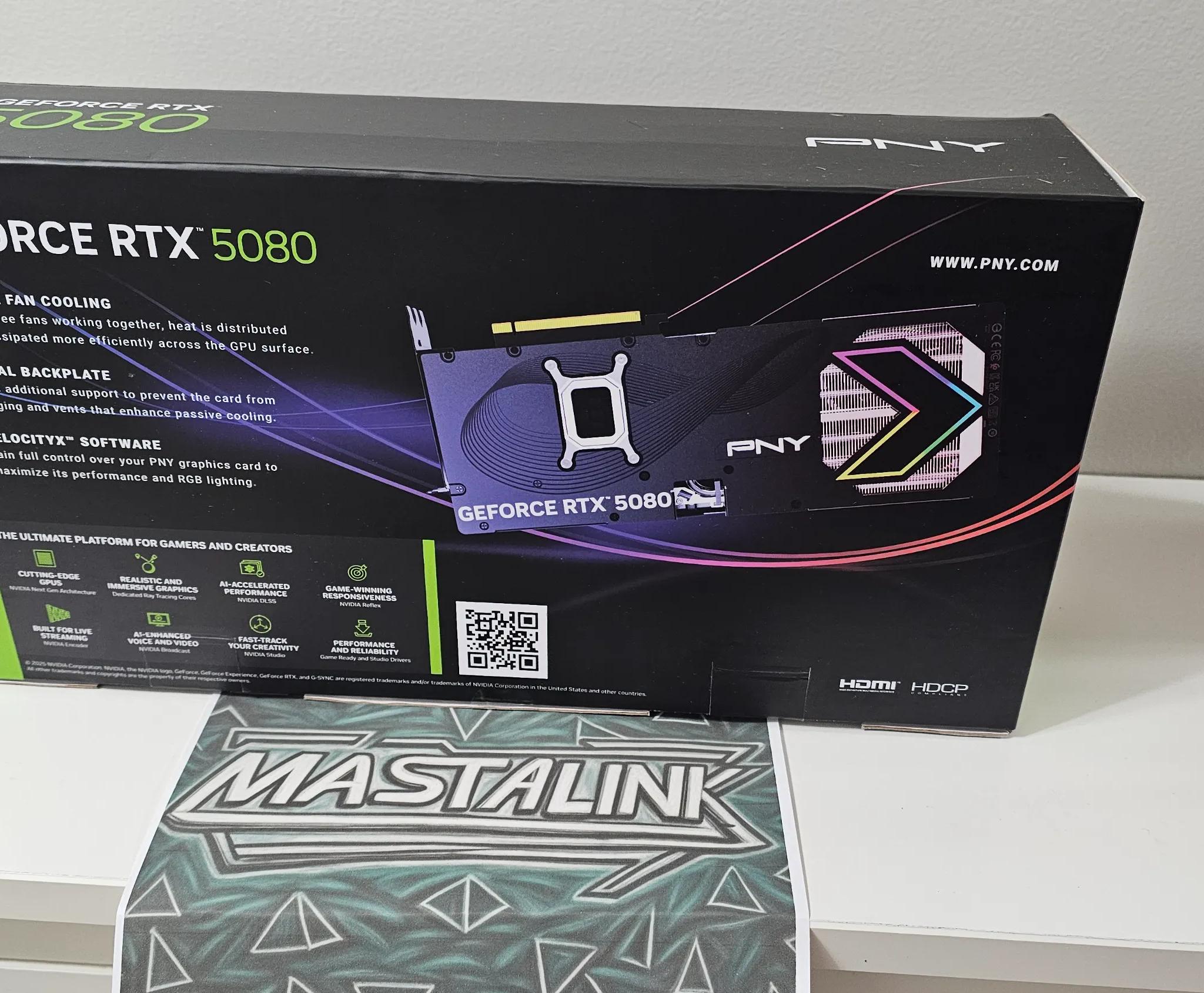 PNY GeForce RTX 5080 EPIC-X ARGB 16GB OC Triple Fan GPU New