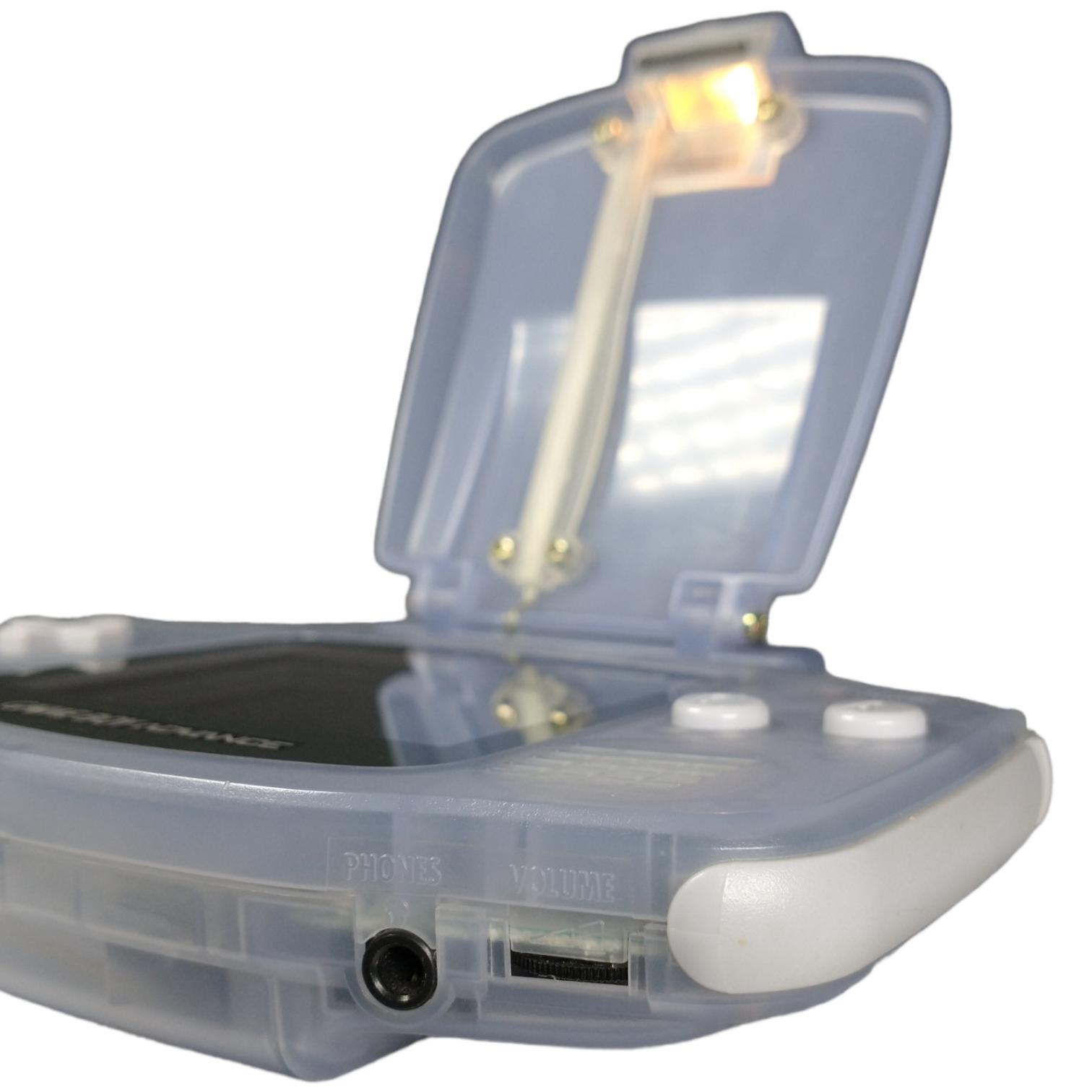 Gameboy Advance Clear Light Blue with Pelican Light Shield Super Mario & Red October