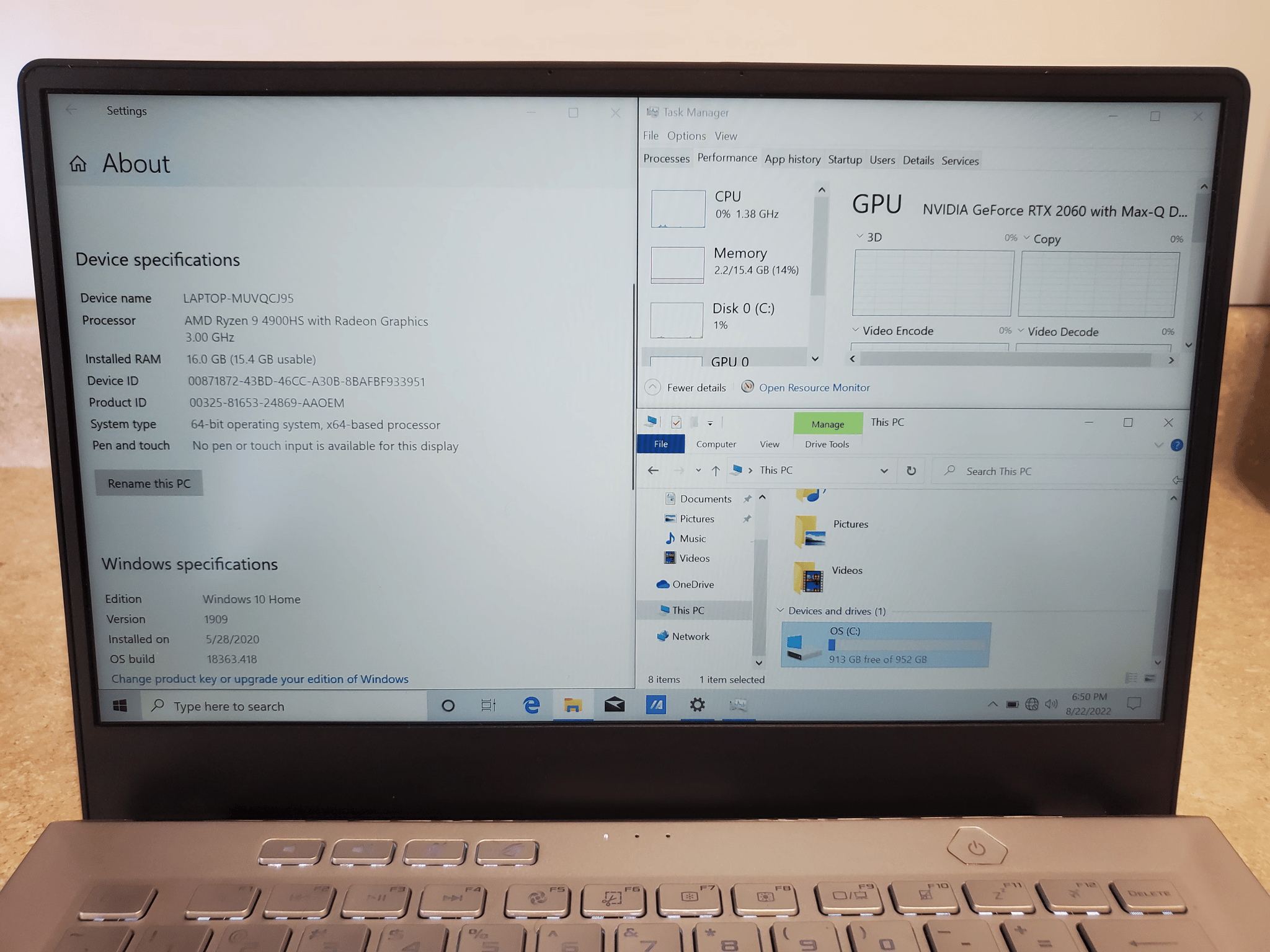 Asus ROG Zephyrus 14 Inch Gaming Laptop