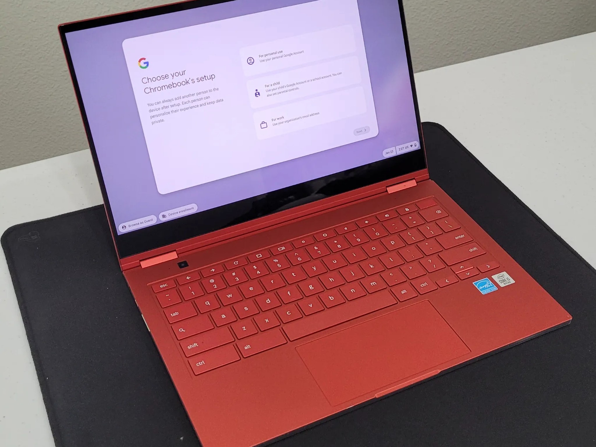 Samsung Galaxy 13.3" 4K Touch-Screen Chromebook Intel Core i5 8GB RAM 256GB SSD Fiesta Red