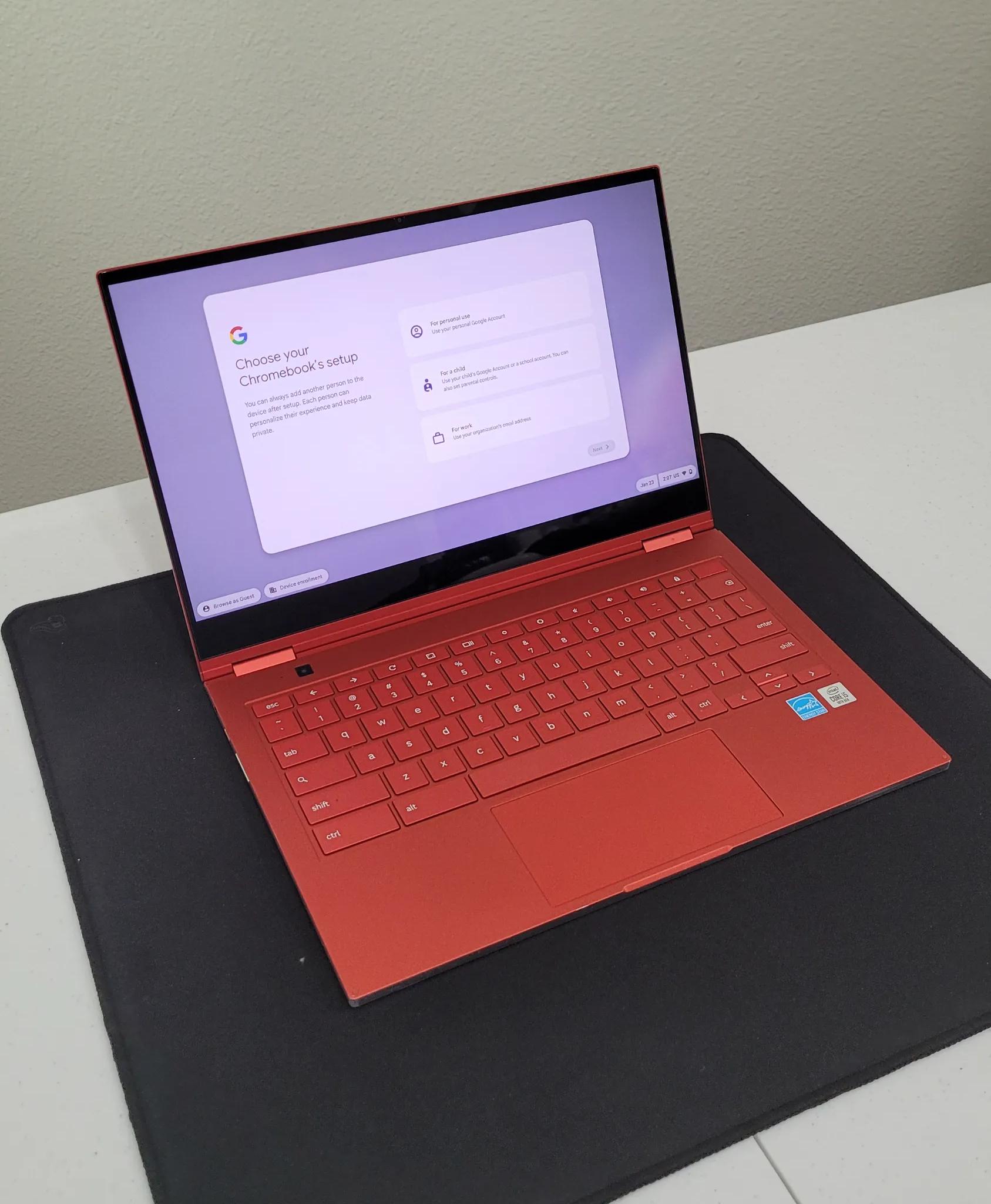 Samsung Galaxy 13.3" 4K Touch-Screen Chromebook Intel Core i5 8GB RAM 256GB SSD Fiesta Red