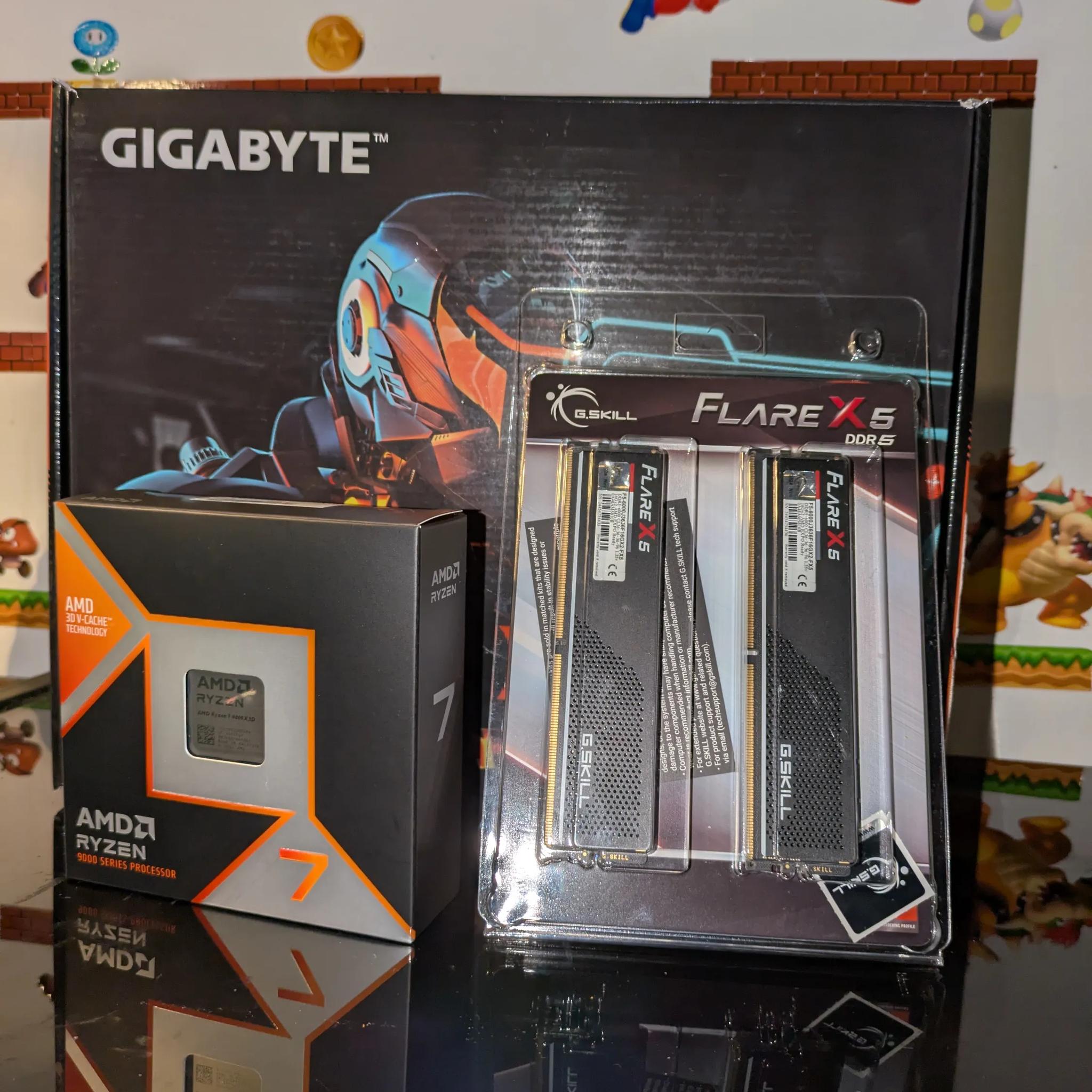 🔥🔥BNIB Ryzen 7 9800X3D Processor|Gigabyte B650 Gaming X AX V2|32GB G.Skill Flare X5 DDR5-6000🔥🔥