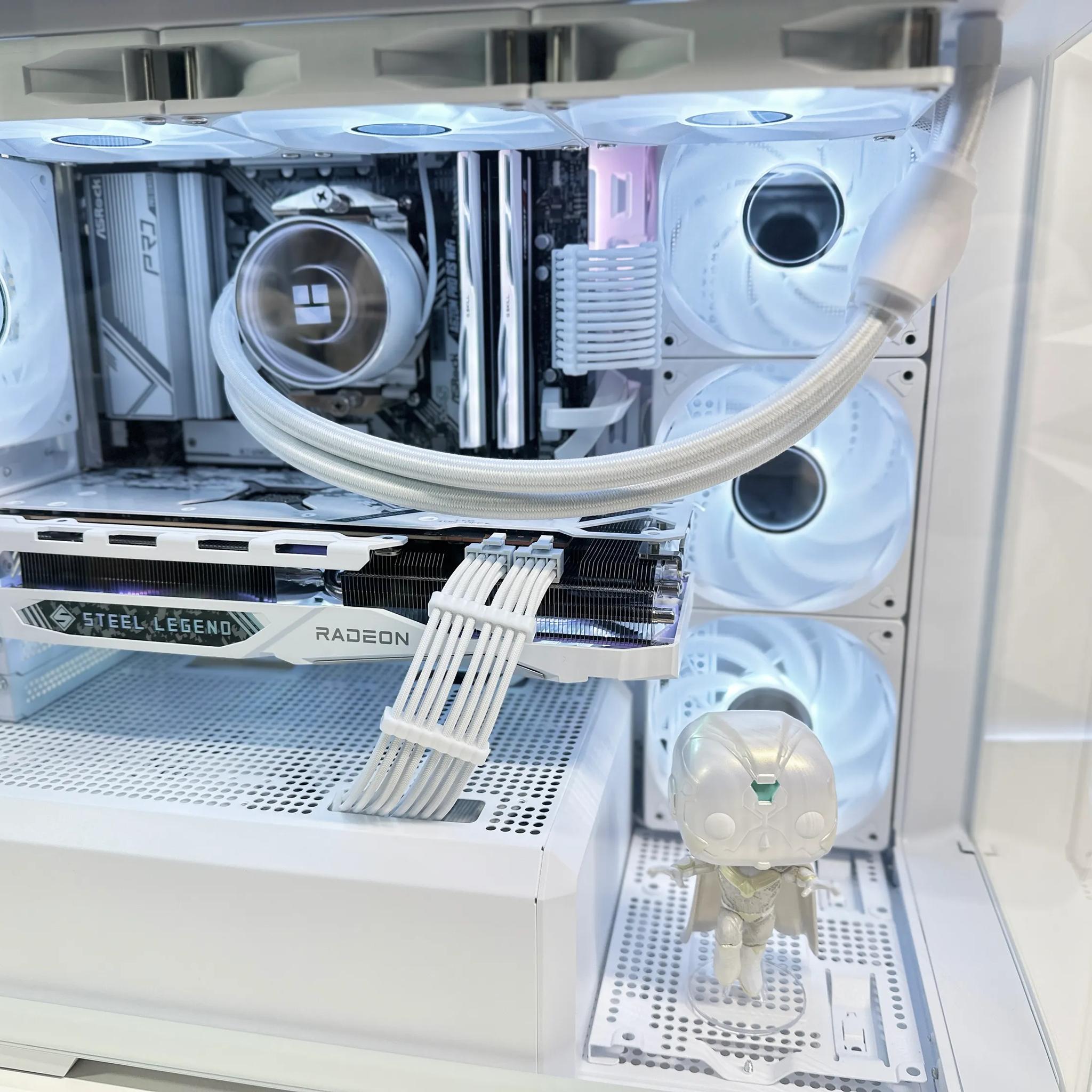 🤍👁️‍🗨️Liquid Cooled Gaming PC◊AMD RX 7800 XT 16GB◊AMD Ryzen 5 7500F◊32GB DDR5◊1TB SSD