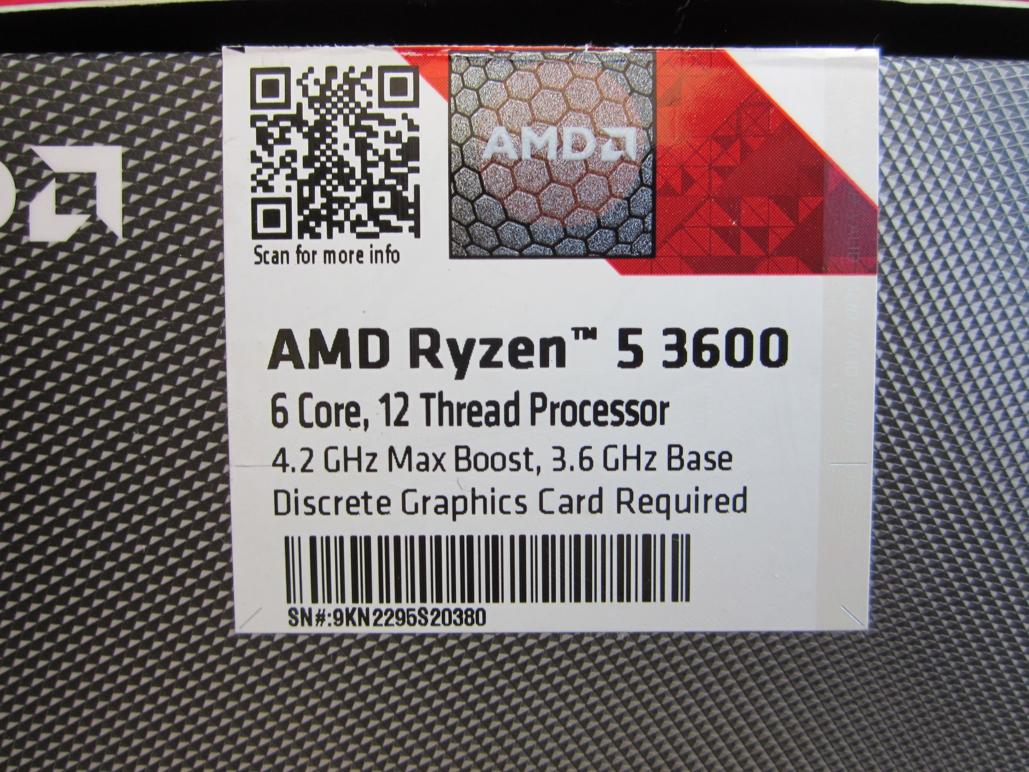 AMD Ryzen 5 3600 3.6GHz AM4 CPU with Cooler