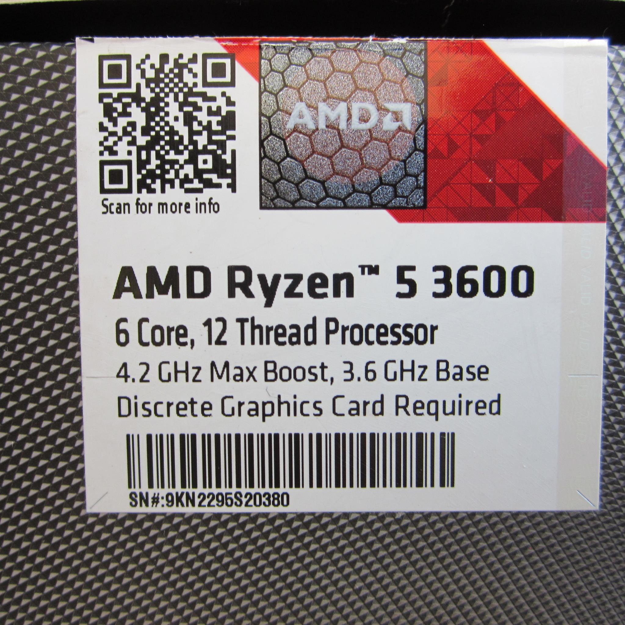AMD Ryzen 5 3600 3.6GHz AM4 CPU with Cooler