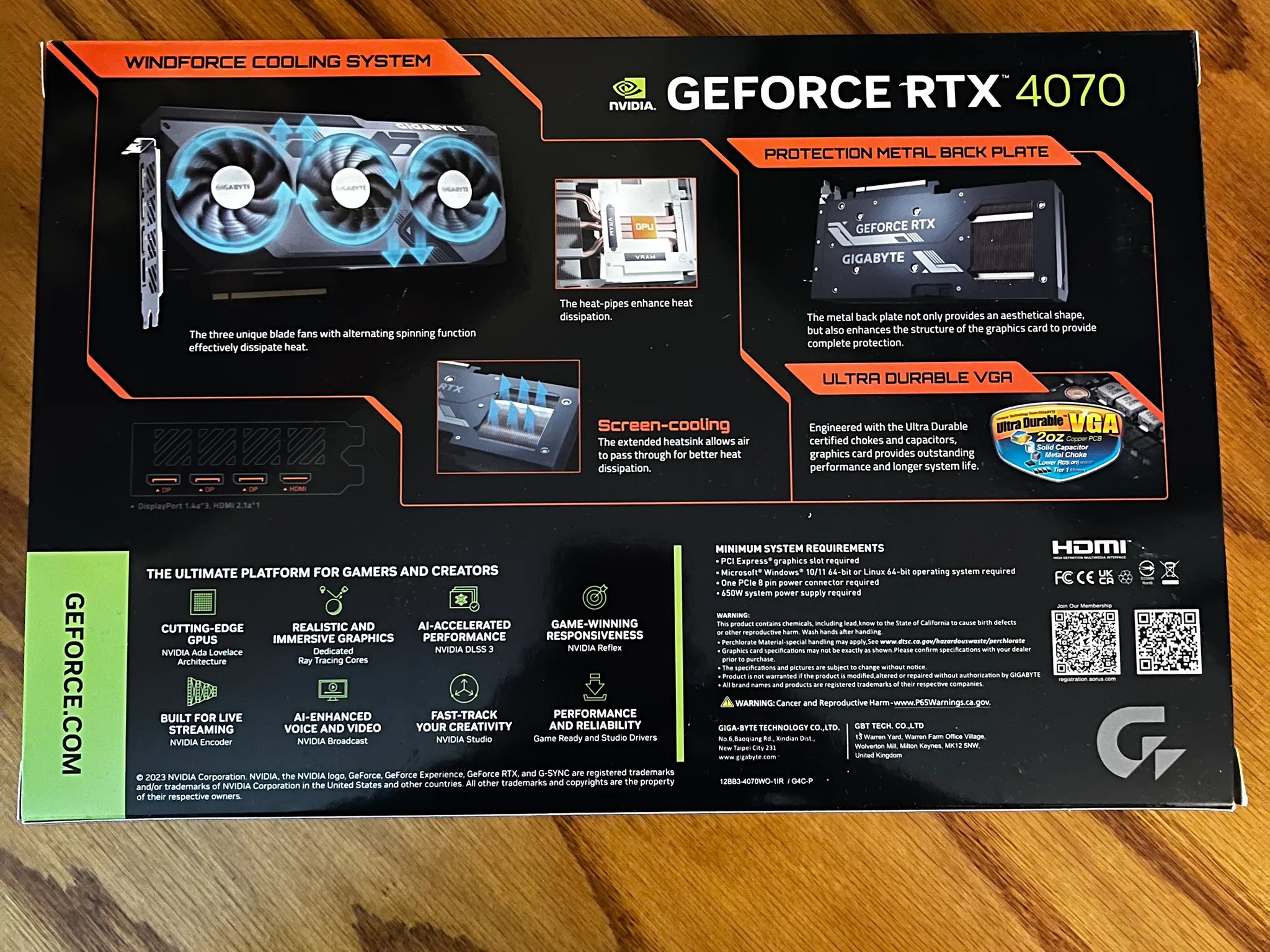 Gigabyte RTX 4070 Windforce OC 12GB