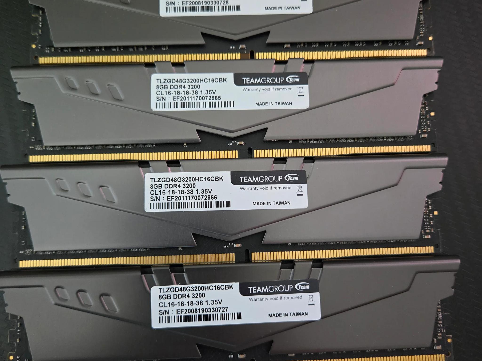 T-Force 32GB (4x8GB) DDR4 3200MHz ram kit