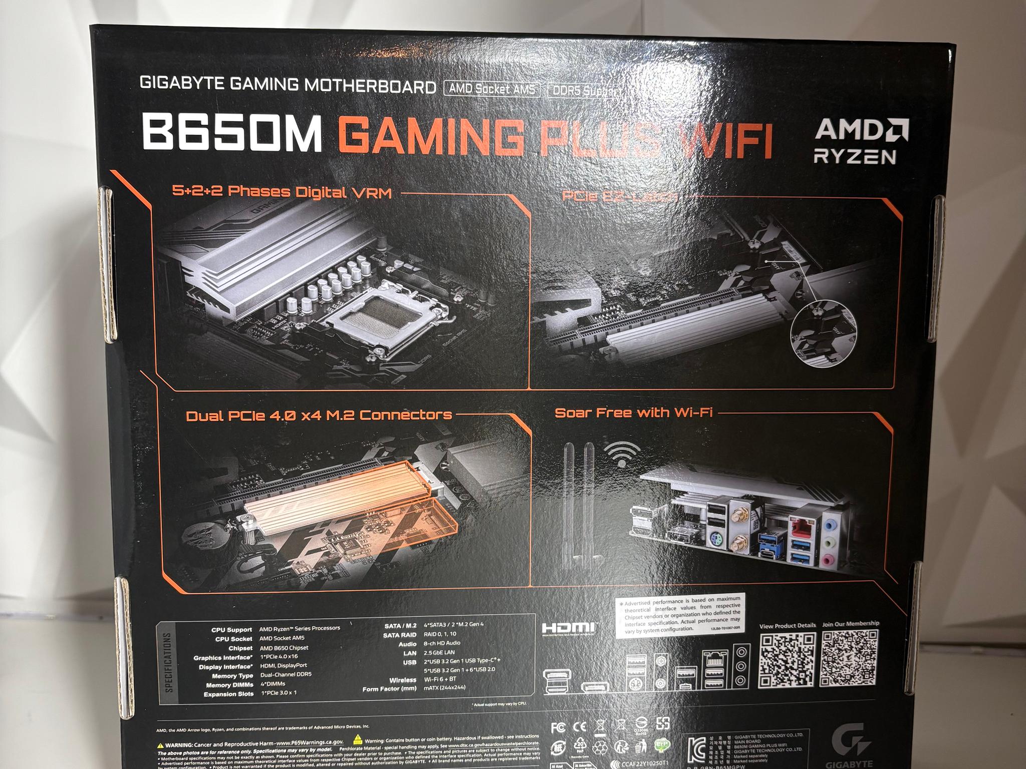 Gigabyte B650M Gaming Plus Wi-Fi AM5 Gaming Motherboard