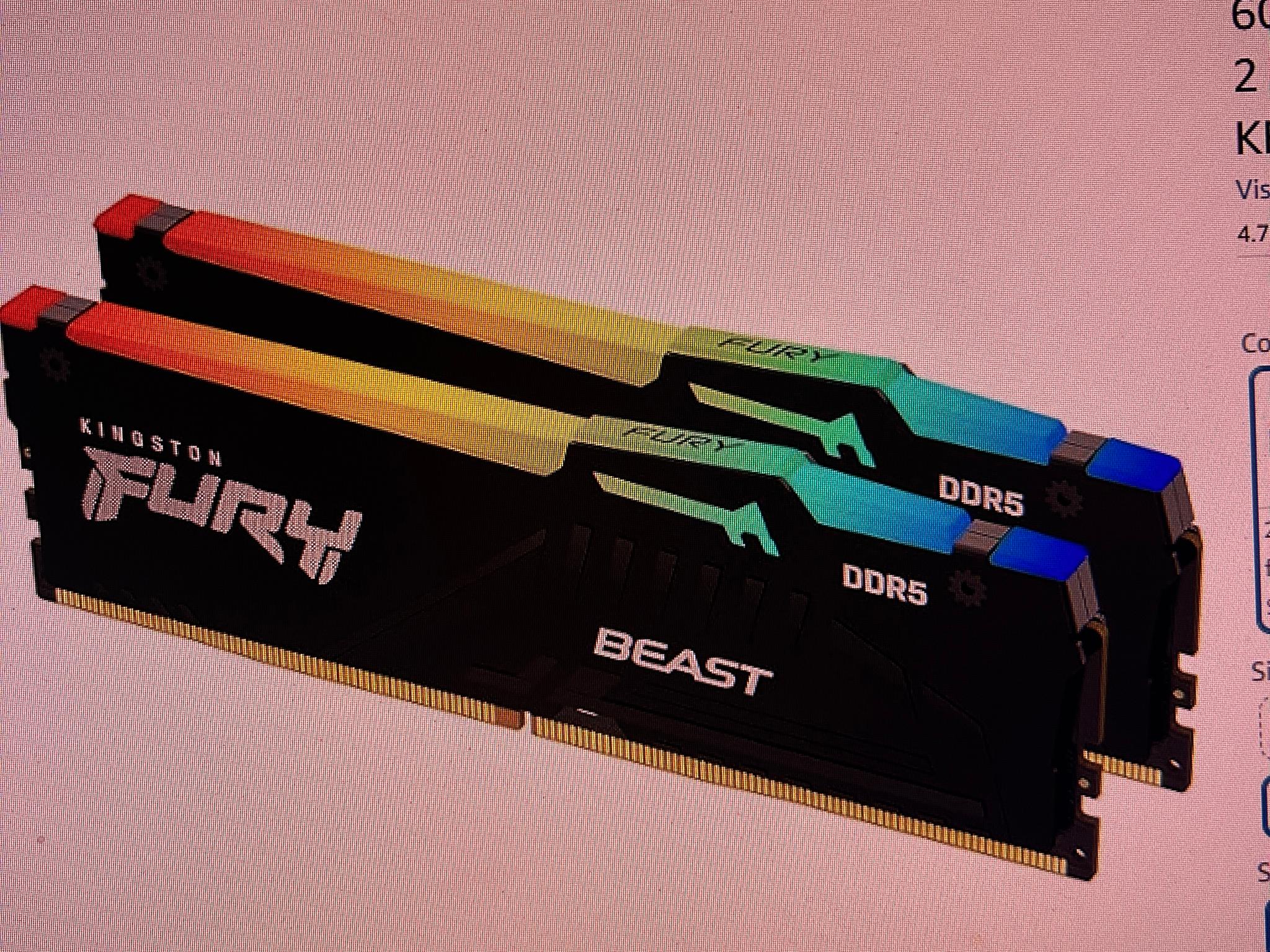DDR5 32GB (16x2) RGB RAM Kingston Fury Beast like new 6000 CL36