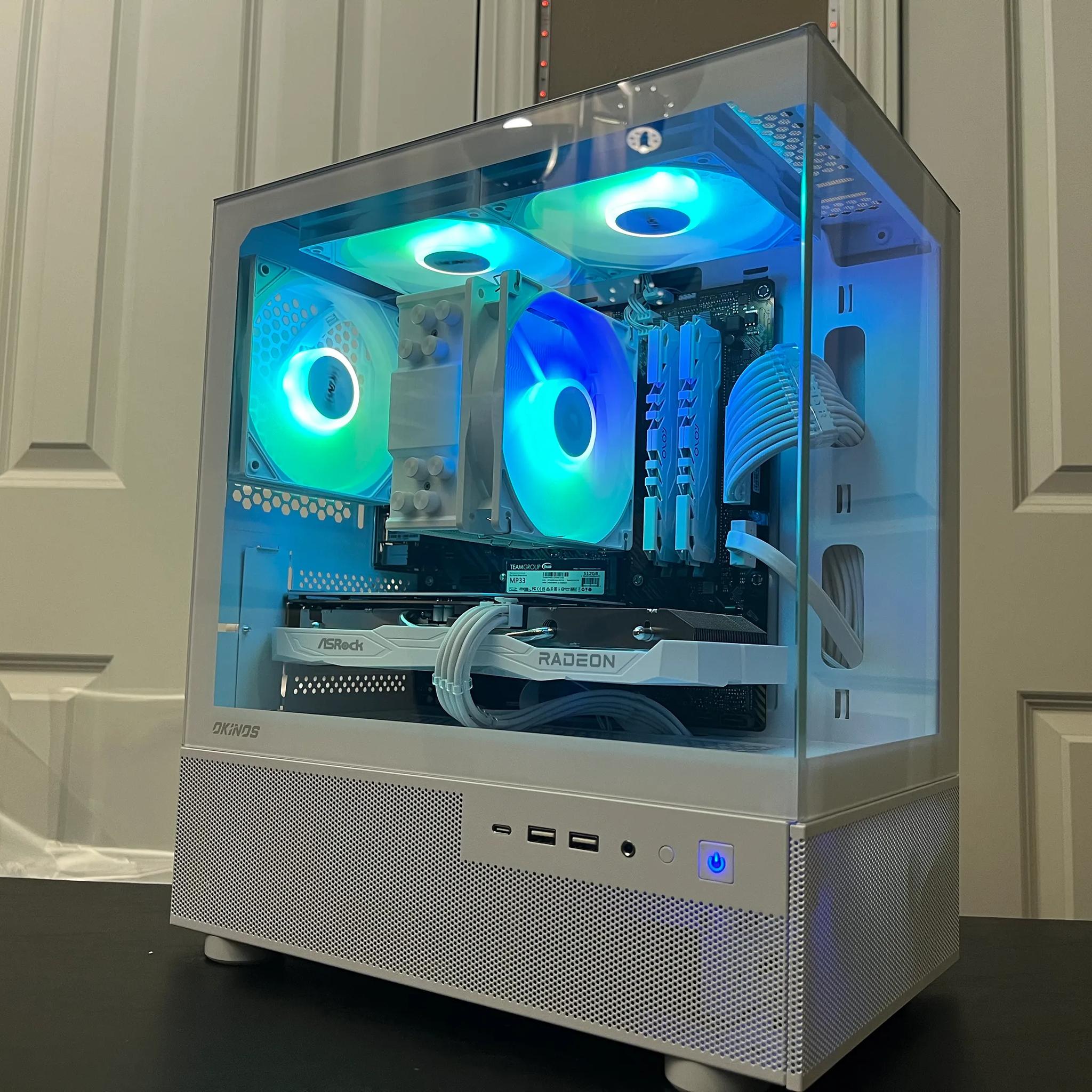 WHITE ARGB PC|RX 6600|RYZEN 5 5500|16GB RAM|500GB NVME