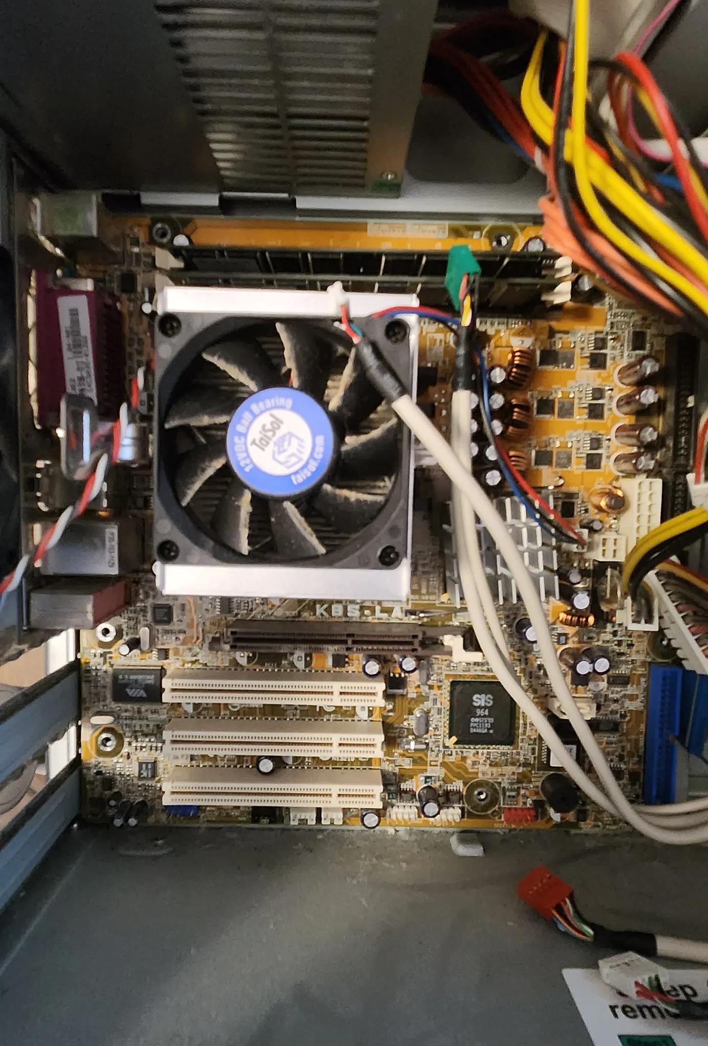 Prehistoric amd athlon 64 asus motherboard ram combo with a nvidia fx 5500 and a miscellaneous card