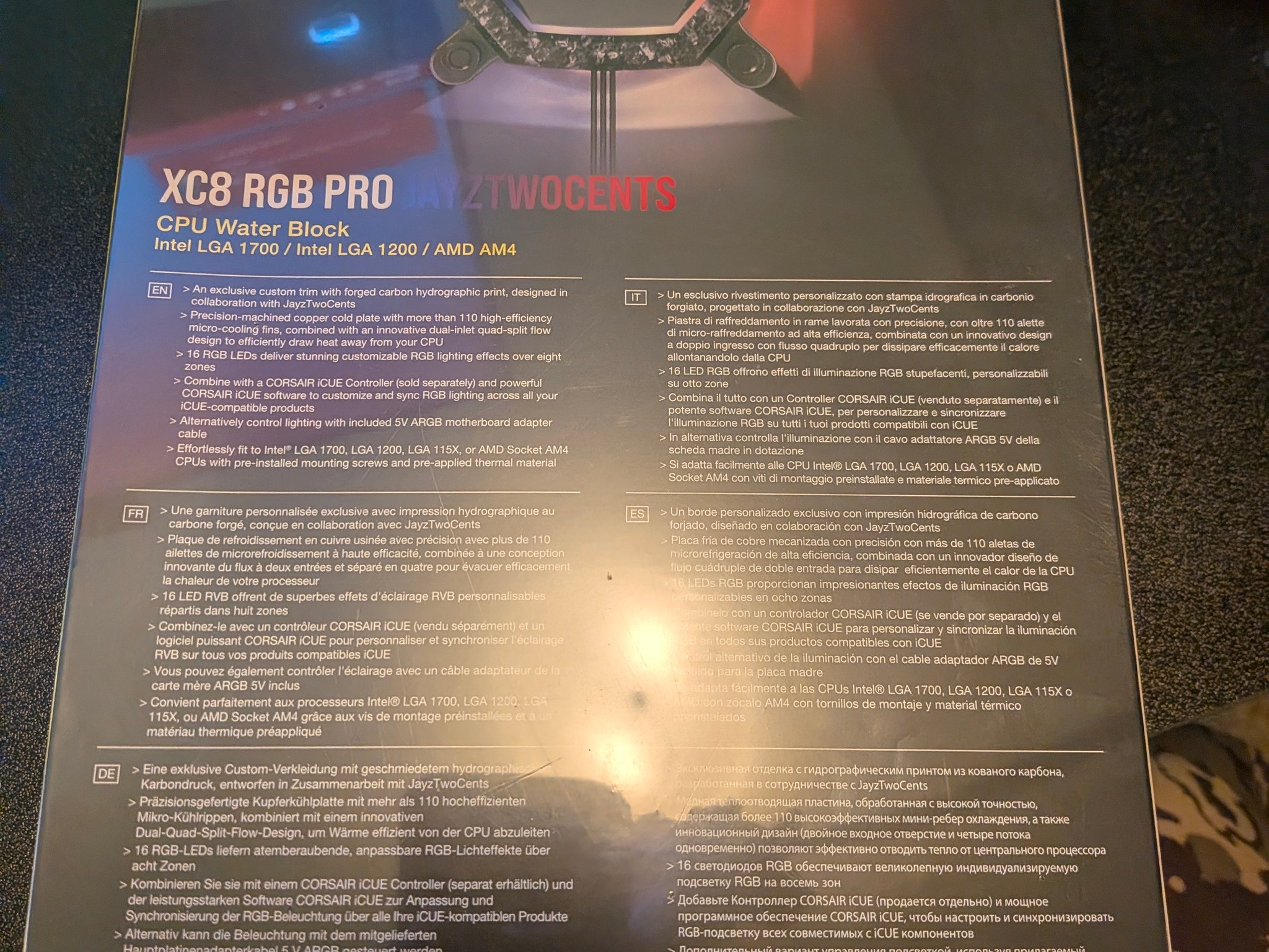Corsair XC8 Jayz2cents AM4 waterblock NIB