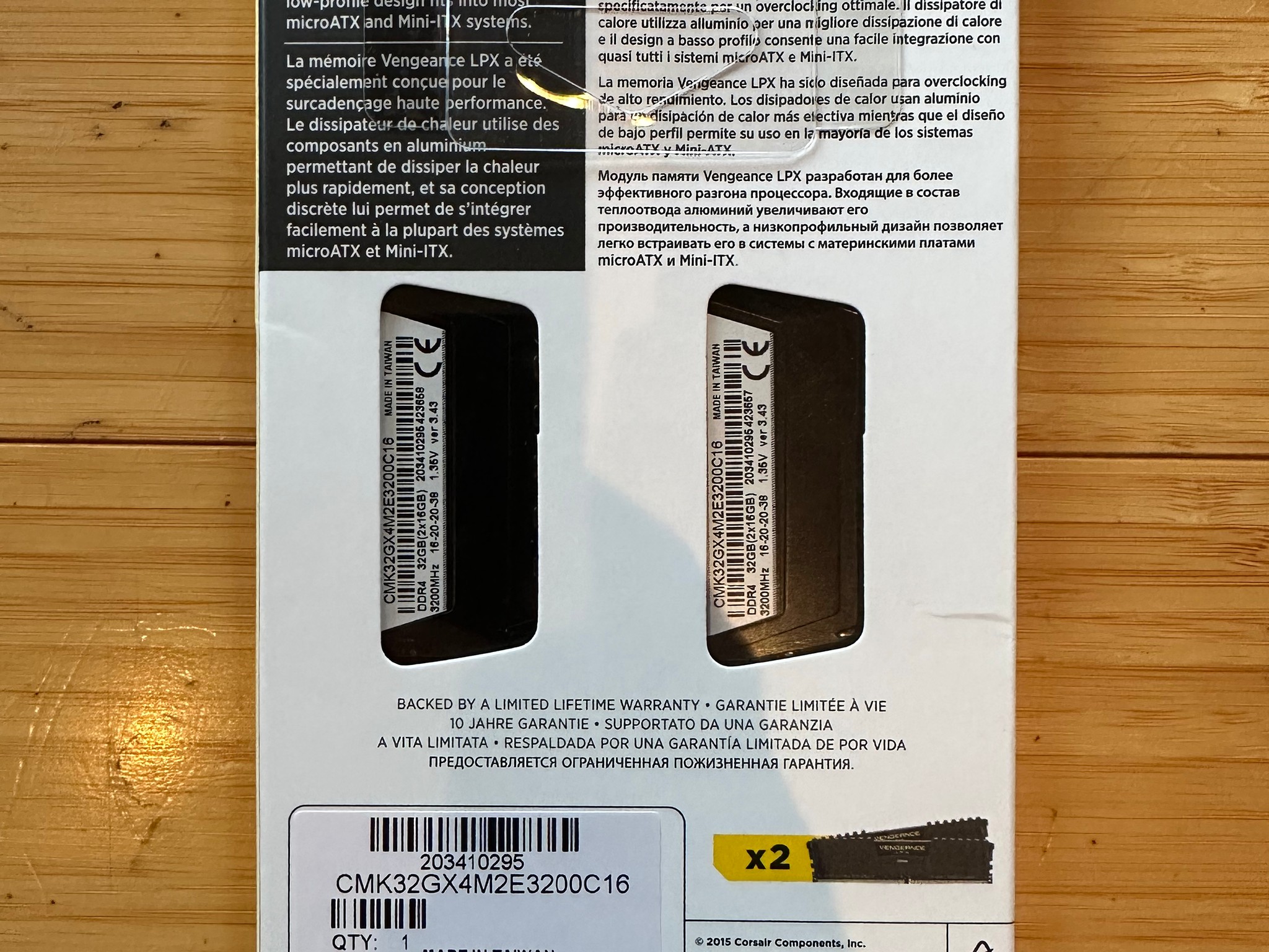 Corsair Vengeance LPX 32GB (2x16GB) 3200MHz Memory (Lightly Used, In Box, SKU CMK32GX4M2E3200C16)