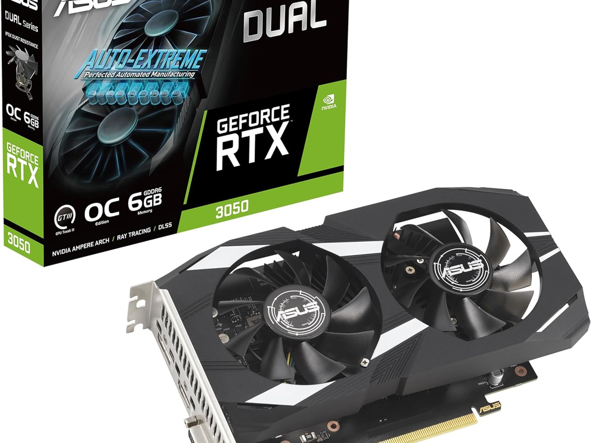 RTX 3050 6GB OC Edition Gaming Graphics Card - PCIe 4.0, 6GB GDDR6 Memory