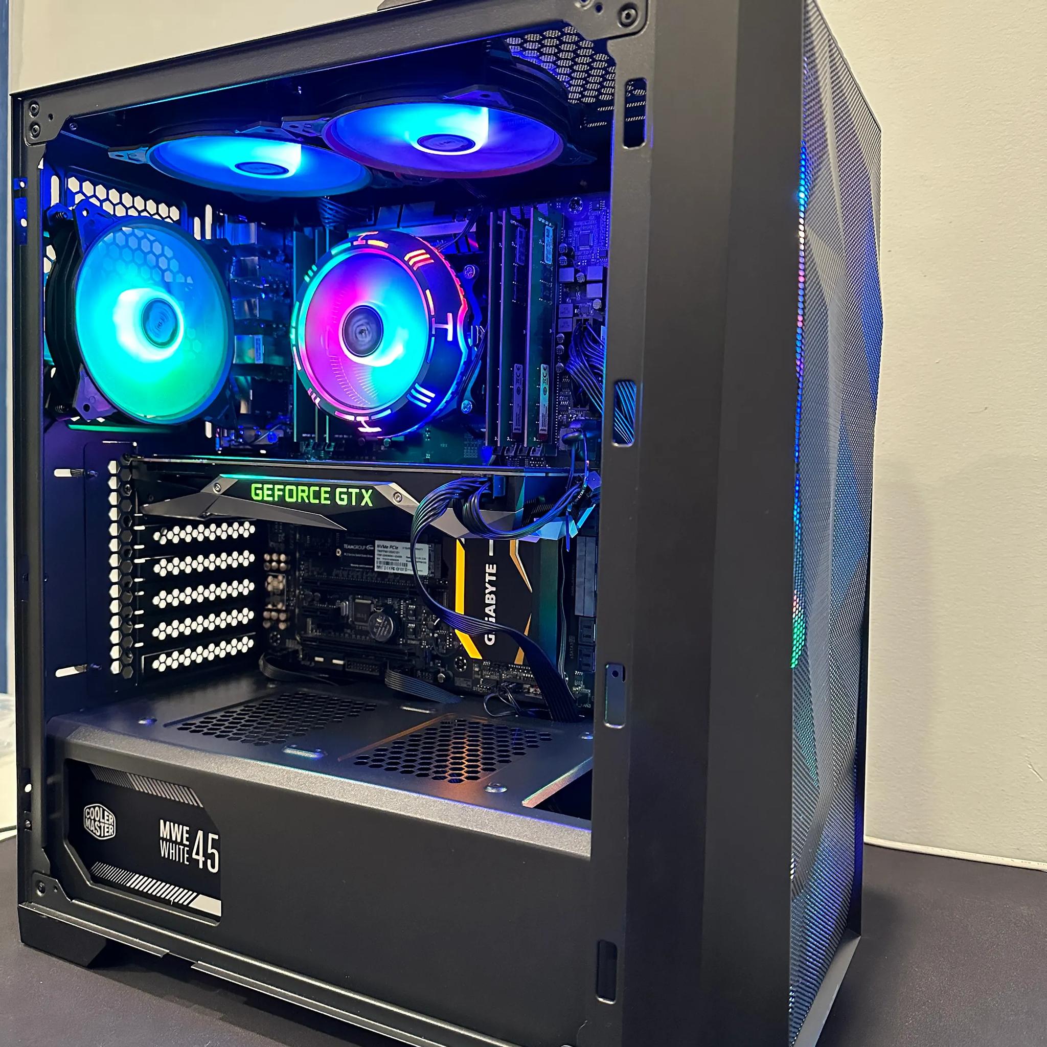 🌈🧮Gaming PC🪅🍭 Intel Xeon E5 2640 V3 8 cores i7-Nvidia GTX 1070 8GB-24GB DDR4 RAM-512GB NVME