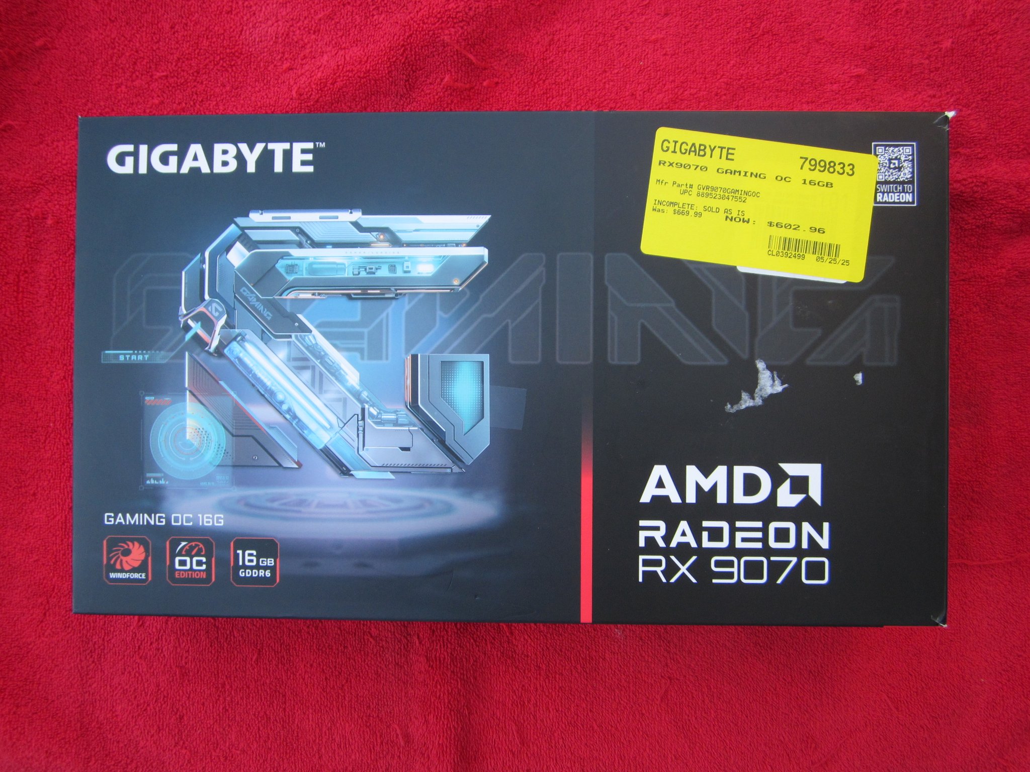 Gigabyte Radeon RX 9070 Gaming Overclocked 16Gb