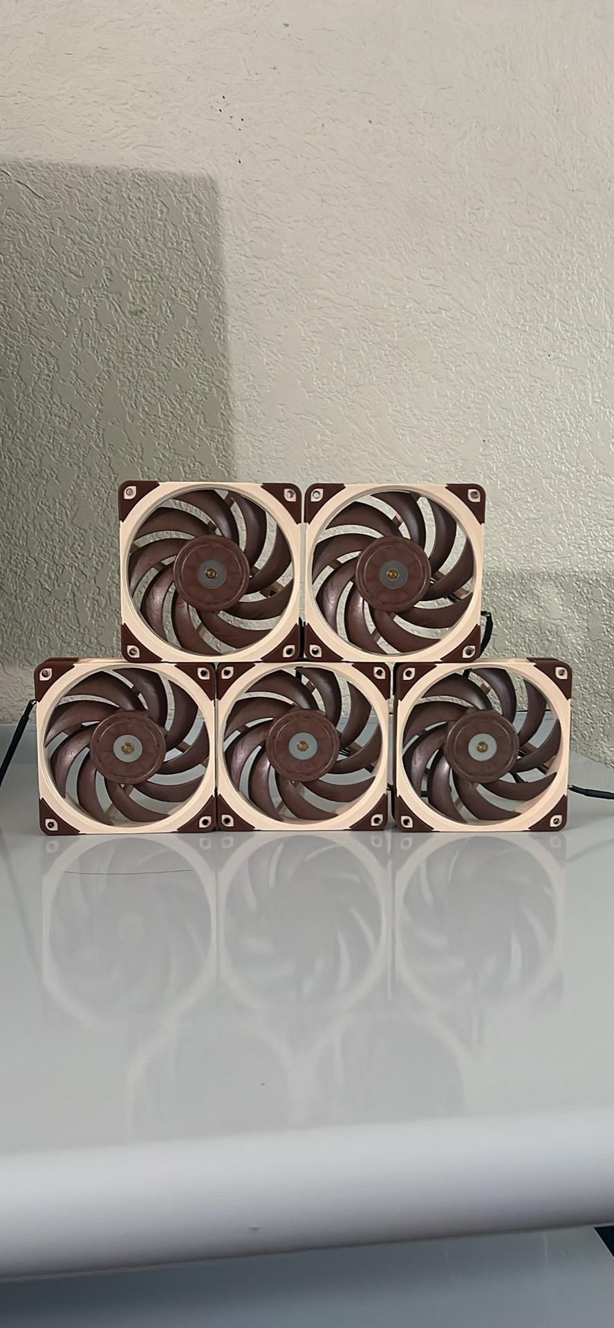 Noctua NF-A12x25 PWM, Premium Quiet Fan, 4-Pin (120mm, Brown)X5 fans