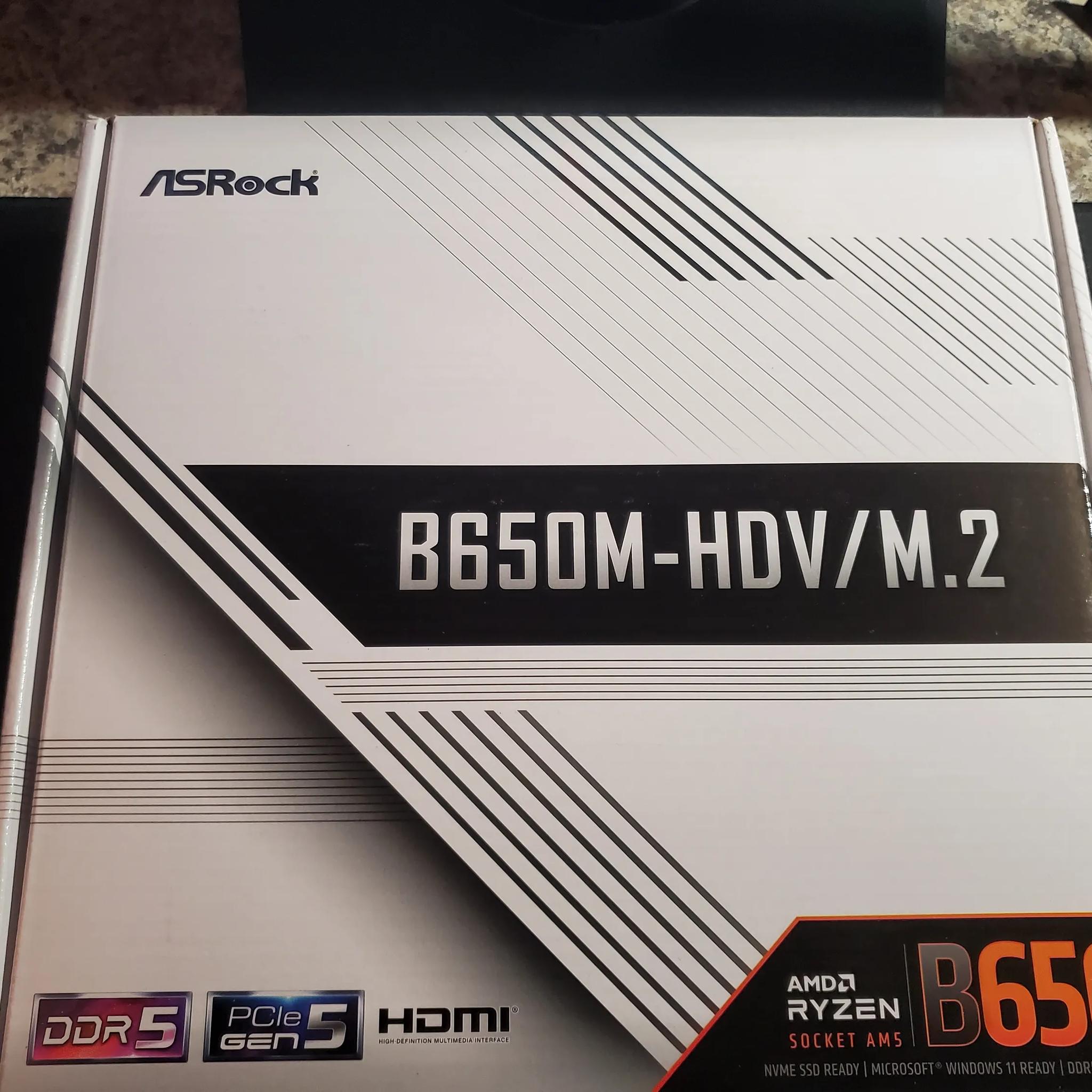 AsRock B650M HDV/M.2 AM5 Micro ATX Motherboard