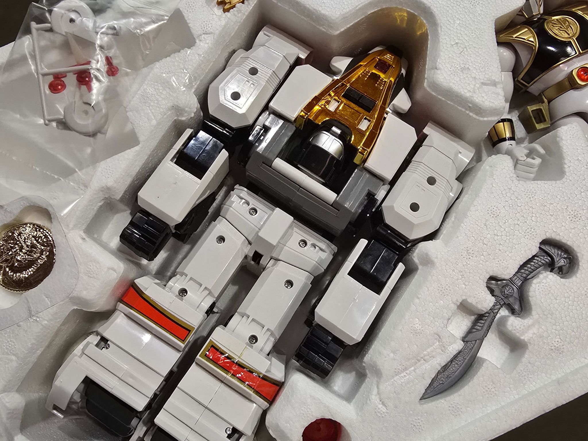 Vintage Mighty Morphin Power Rangers Legacy White Tigerzord Megazord MMPR w/ White Ranger 1994