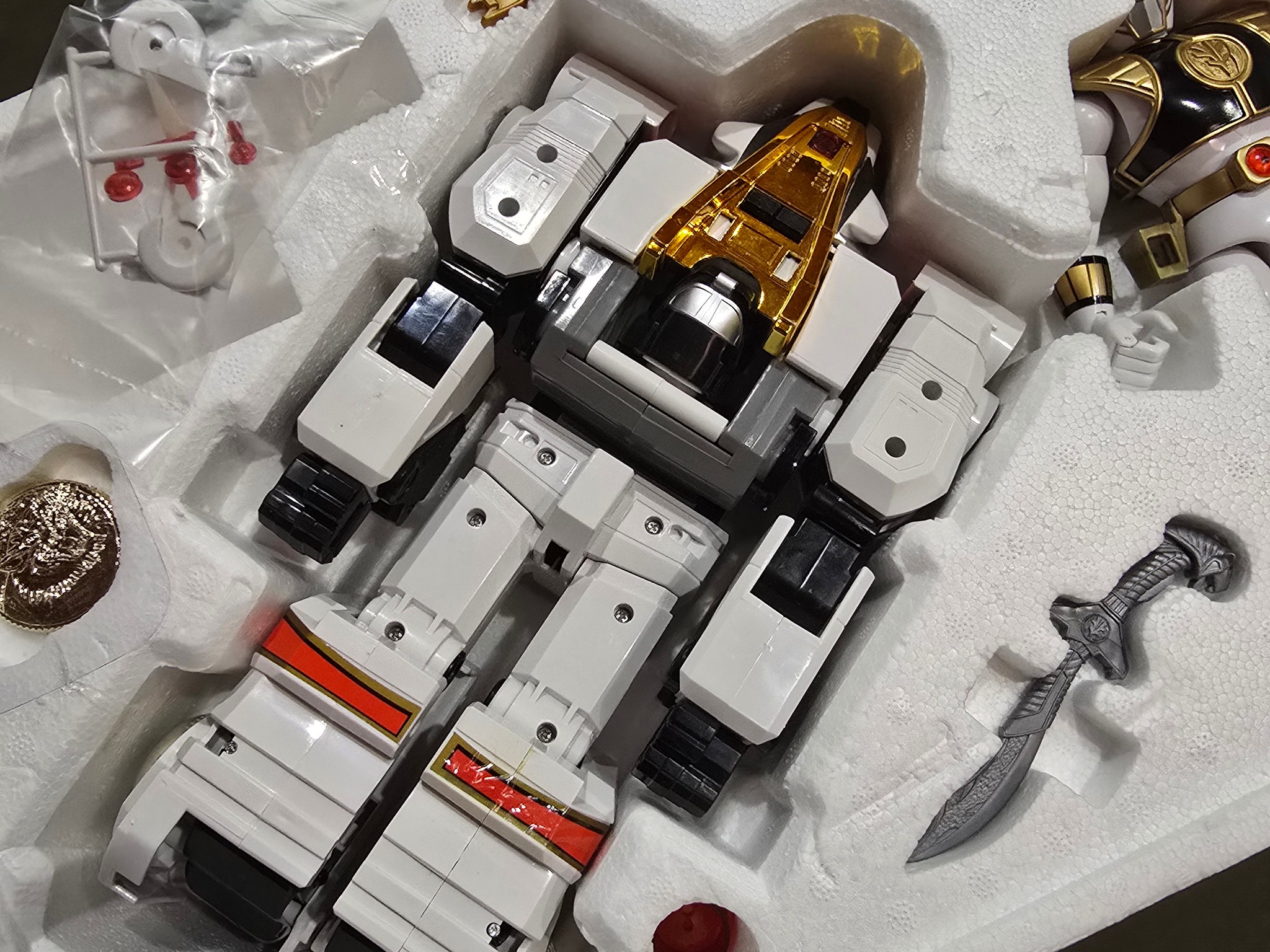 Vintage Mighty Morphin Power Rangers Legacy White Tigerzord Megazord MMPR w/ White Ranger 1994