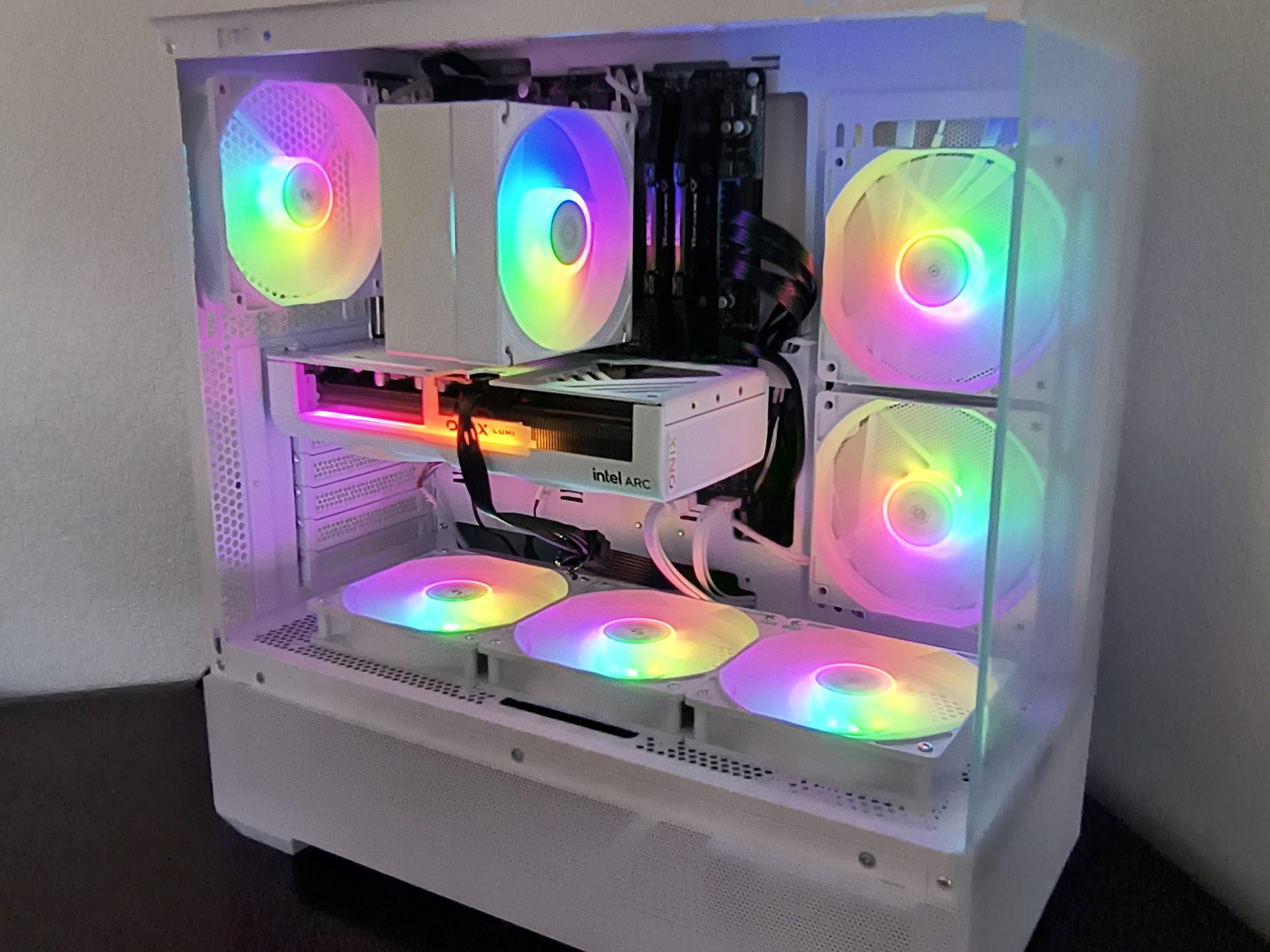 🎖️Honor🎖️ New White RGB Gaming PC, Intel B580+AMD Ryzen 5 5500=High Preformance and Value