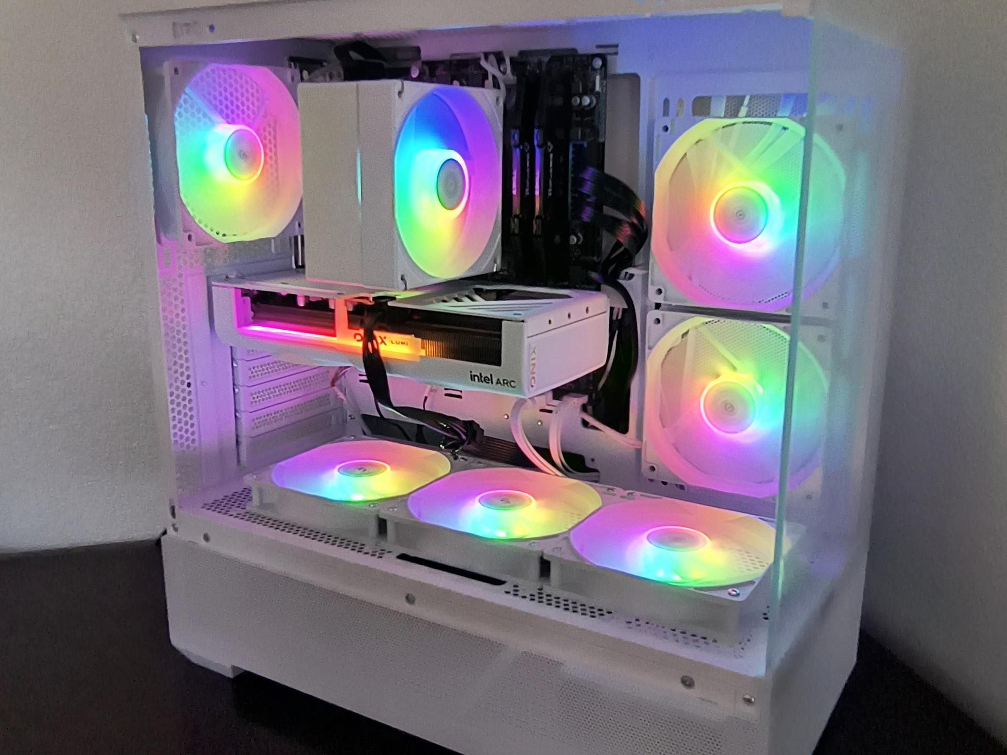 🎖️Honor🎖️ New White RGB Gaming PC, Intel B580+AMD Ryzen 5 5500=High Preformance and Value