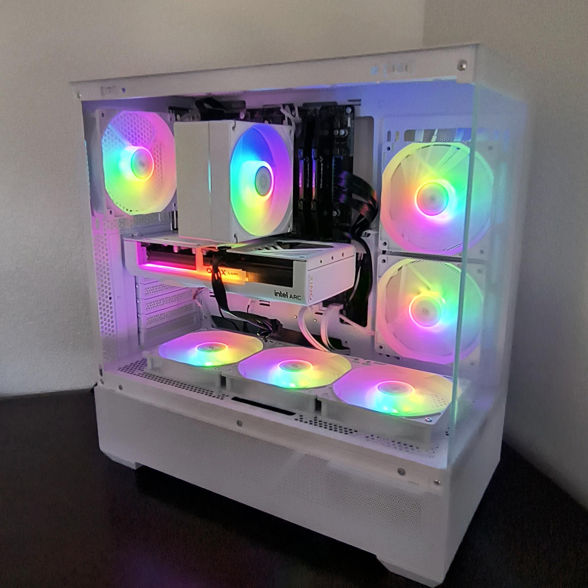 🎖️Honor🎖️ New White RGB Gaming PC, Intel B580+AMD Ryzen 5 5500=High Preformance and Value