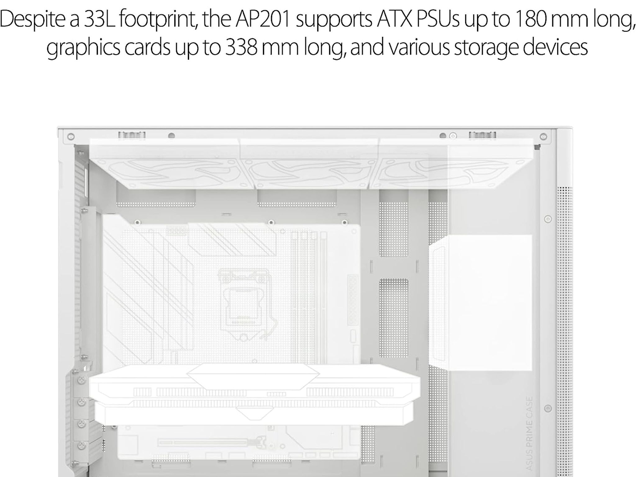 ASUS Prime AP201 CASE MESH WHITE EDITION White MicroATX Tower Computer Case