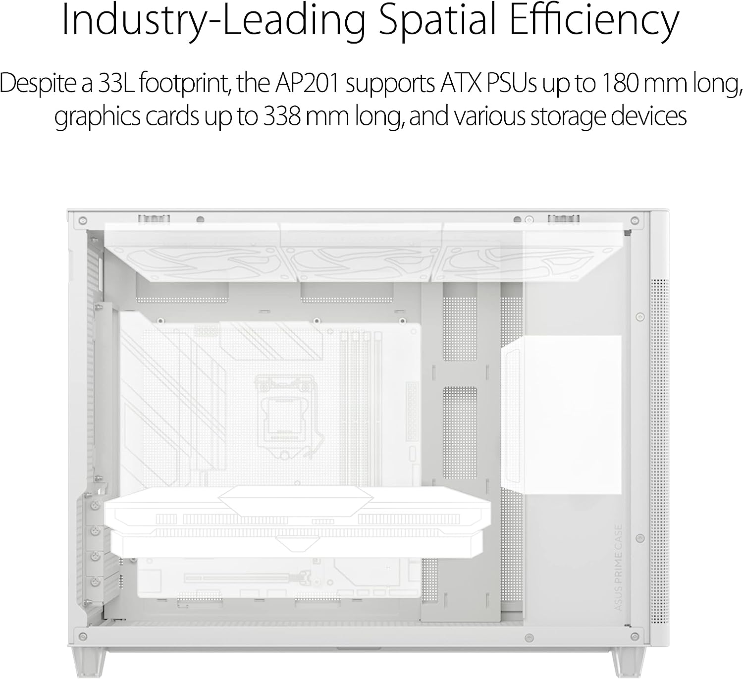 ASUS Prime AP201 CASE MESH WHITE EDITION White MicroATX Tower Computer Case
