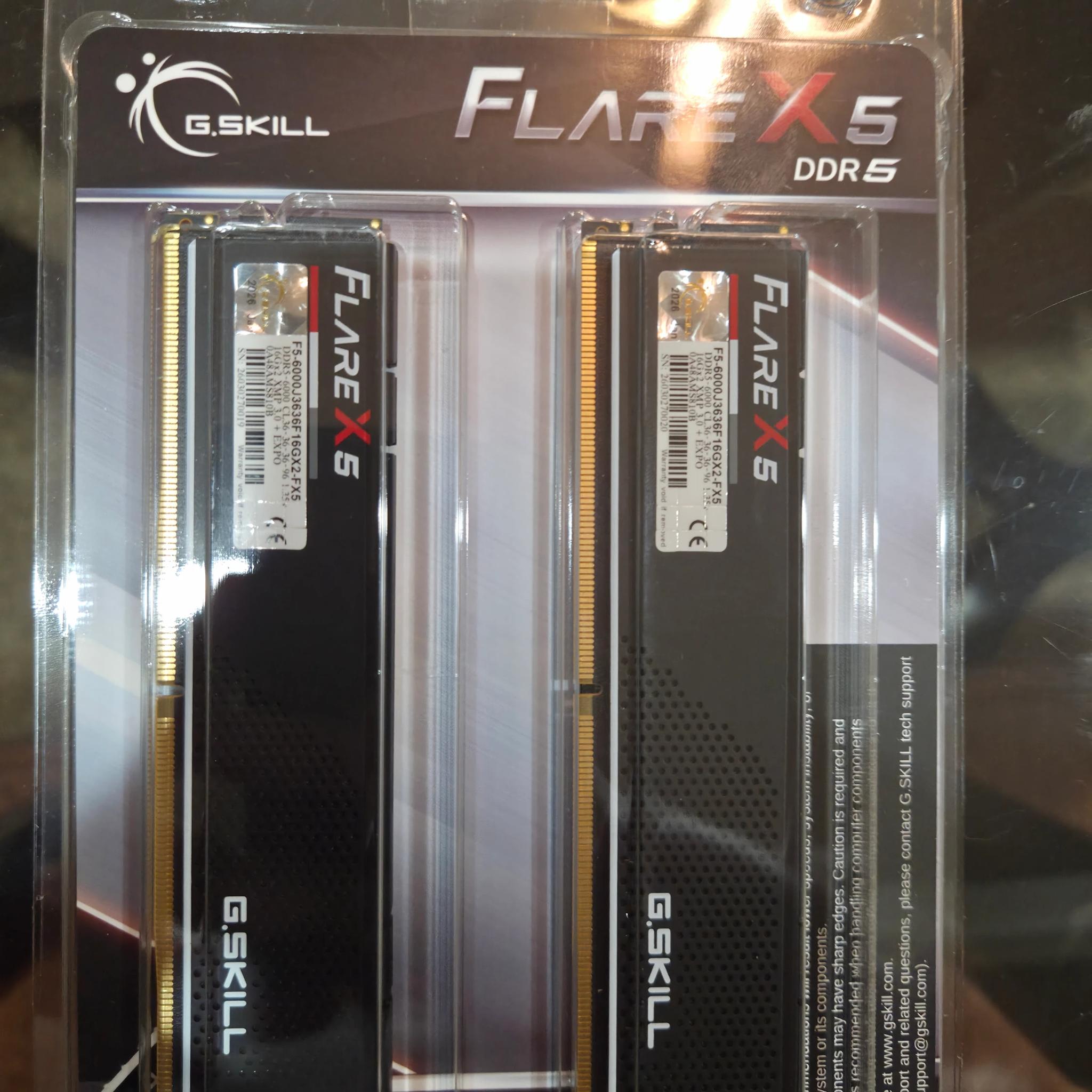 G.Skill FlareX5 6000cl36 16GB Ram (1x16gb) XMP & EXPO Compatible!