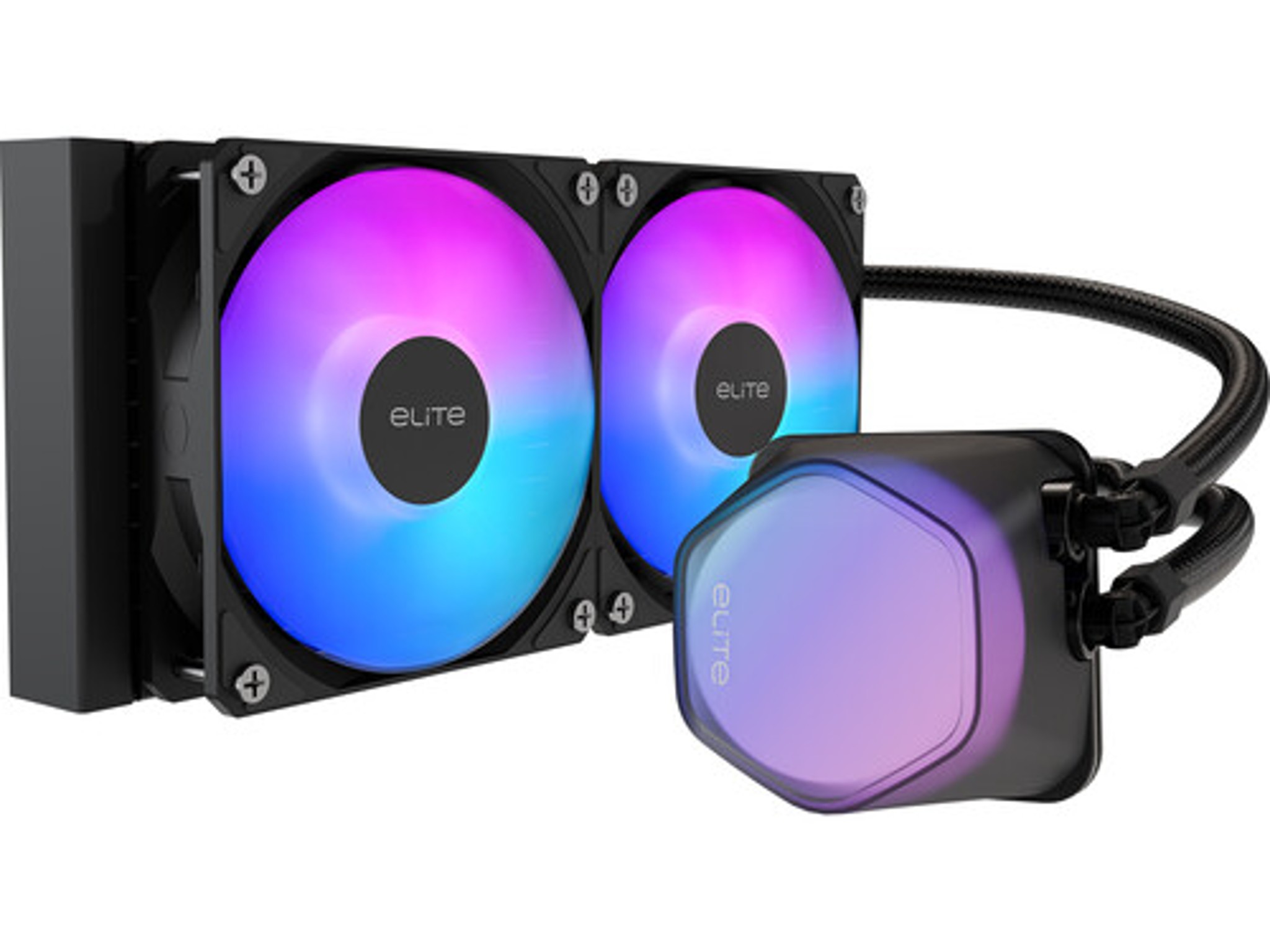Cooler Master Elite Liquid 240mm AIO CPU Liquid Cooler - Black - Open Box