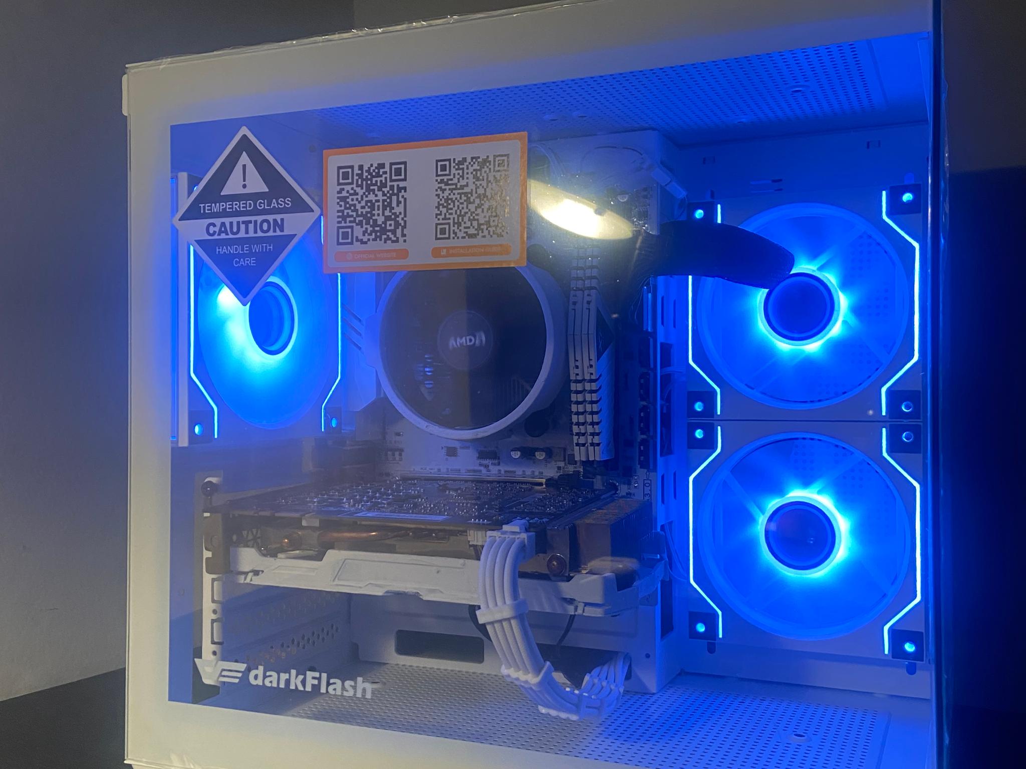 Custom White Gaming Computer – Ryzen 2600 | 16GB DDR4 | GTX 1070 8GB