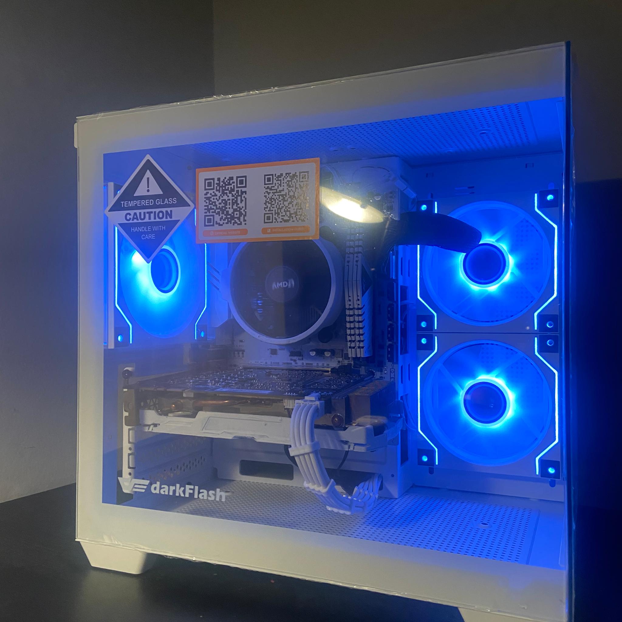 Custom White Gaming Computer – Ryzen 2600 | 16GB DDR4 | GTX 1070 8GB