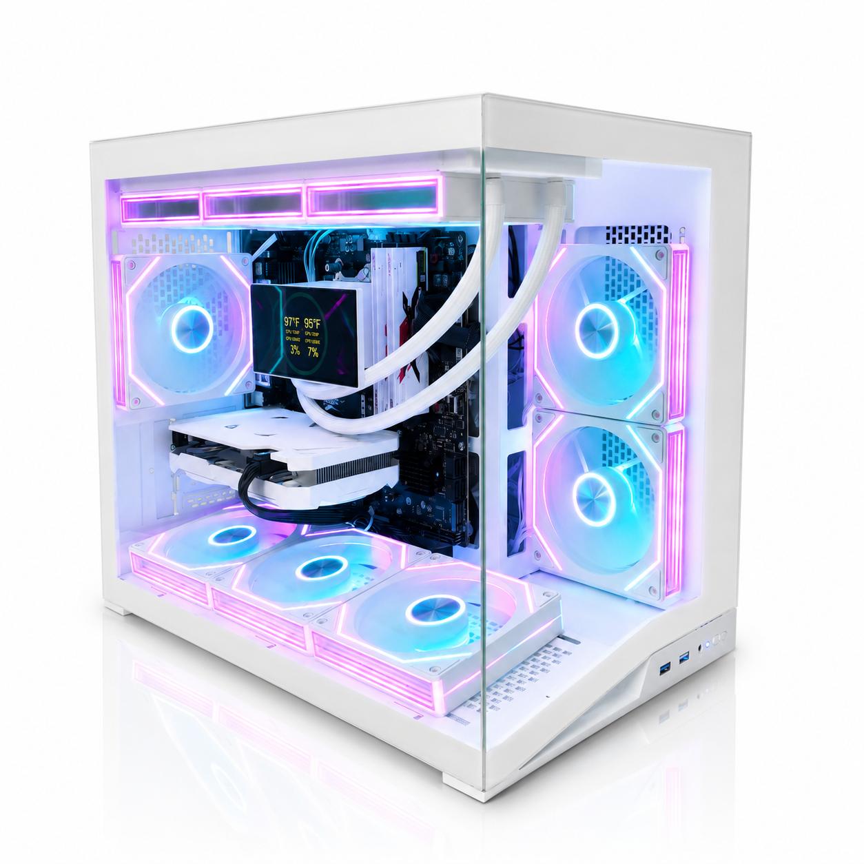 White mATX Gaming PC | RTX 4060 | Ryzen 5 5500 | 1TB Gen4 SSD | 360mm IPS AIO