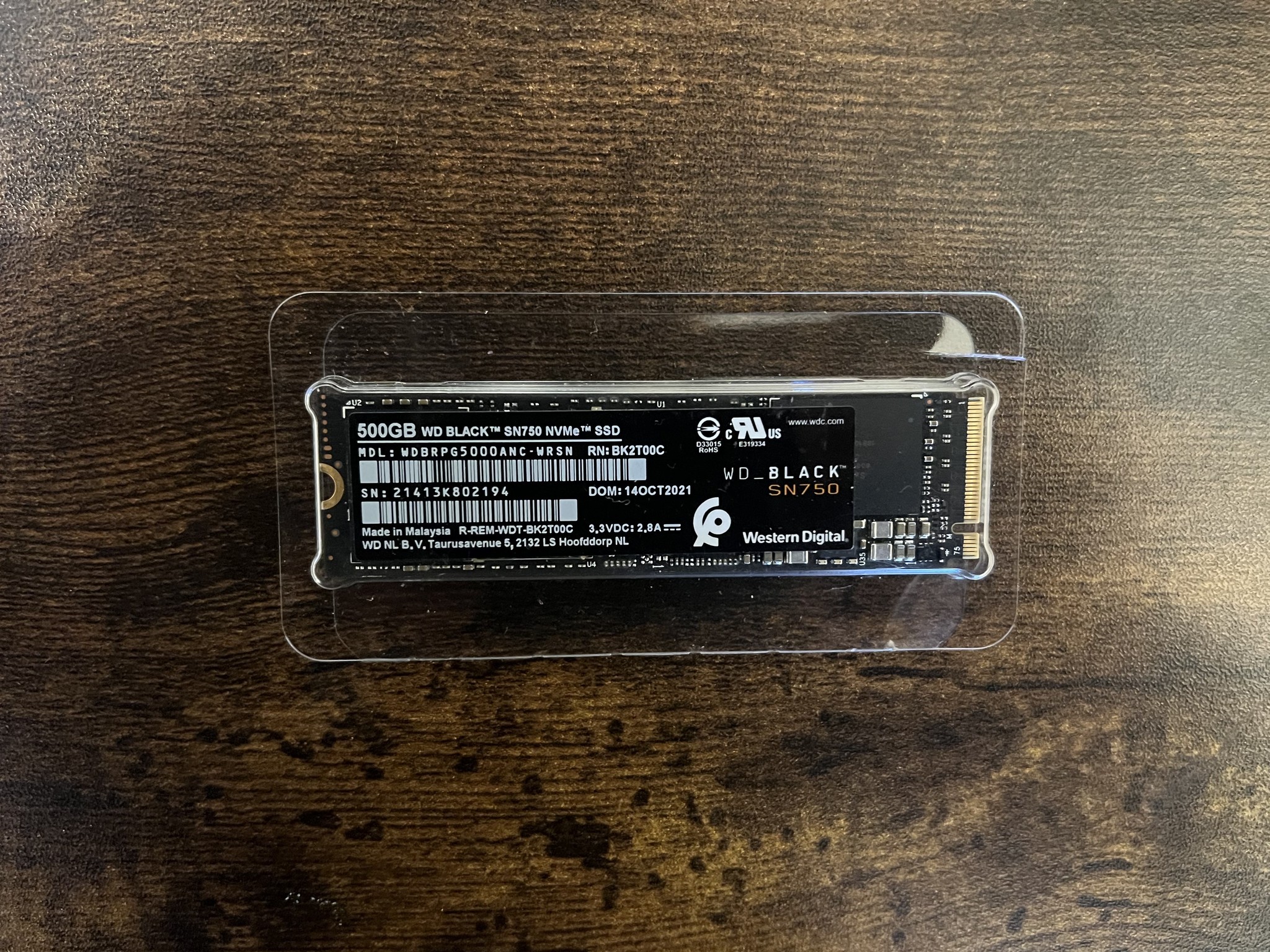 WD Black SN750 500GB NVMe SSD WDBRPG5000ANC PC Storage
