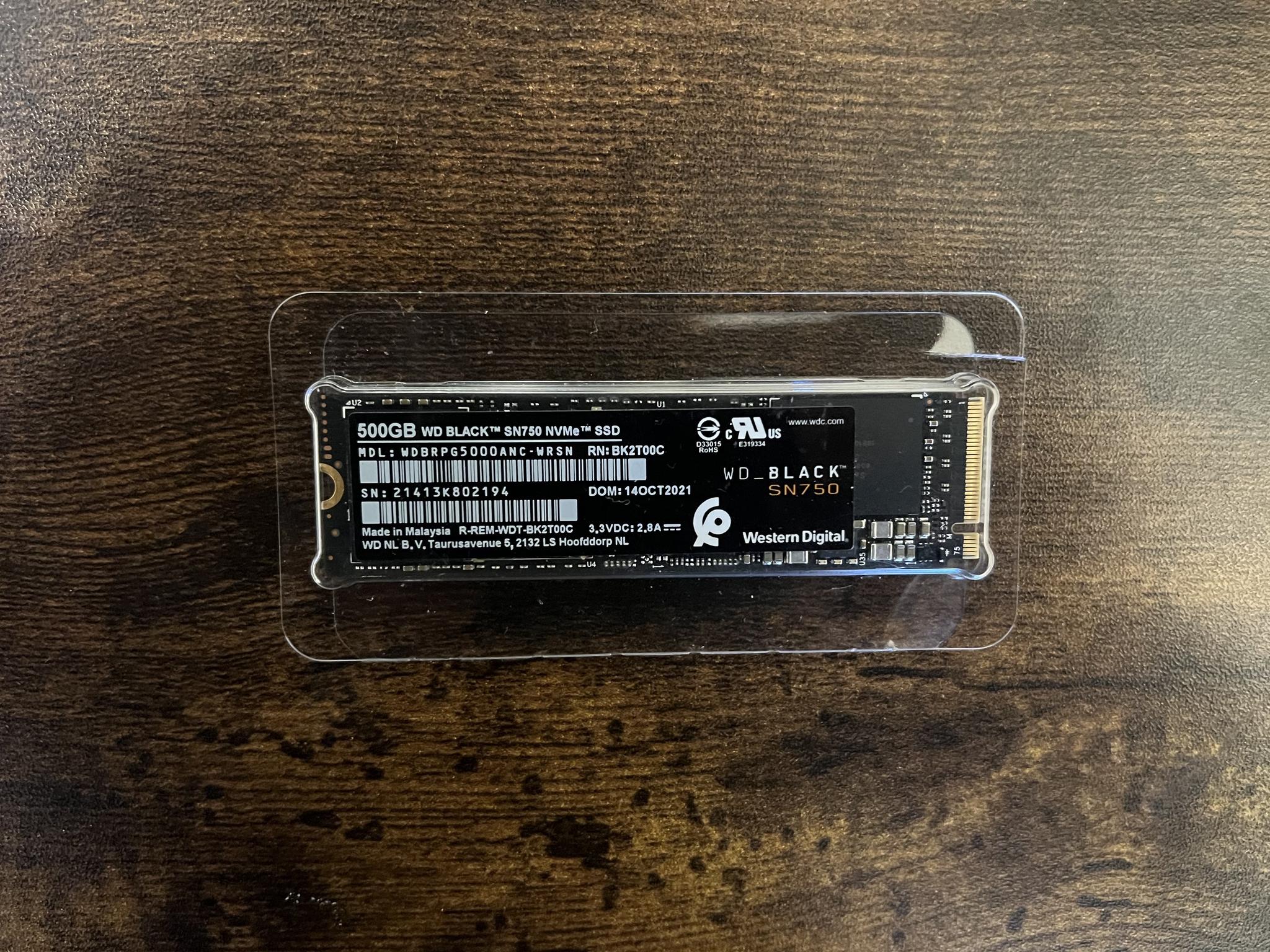 WD Black SN750 500GB NVMe SSD WDBRPG5000ANC PC Storage